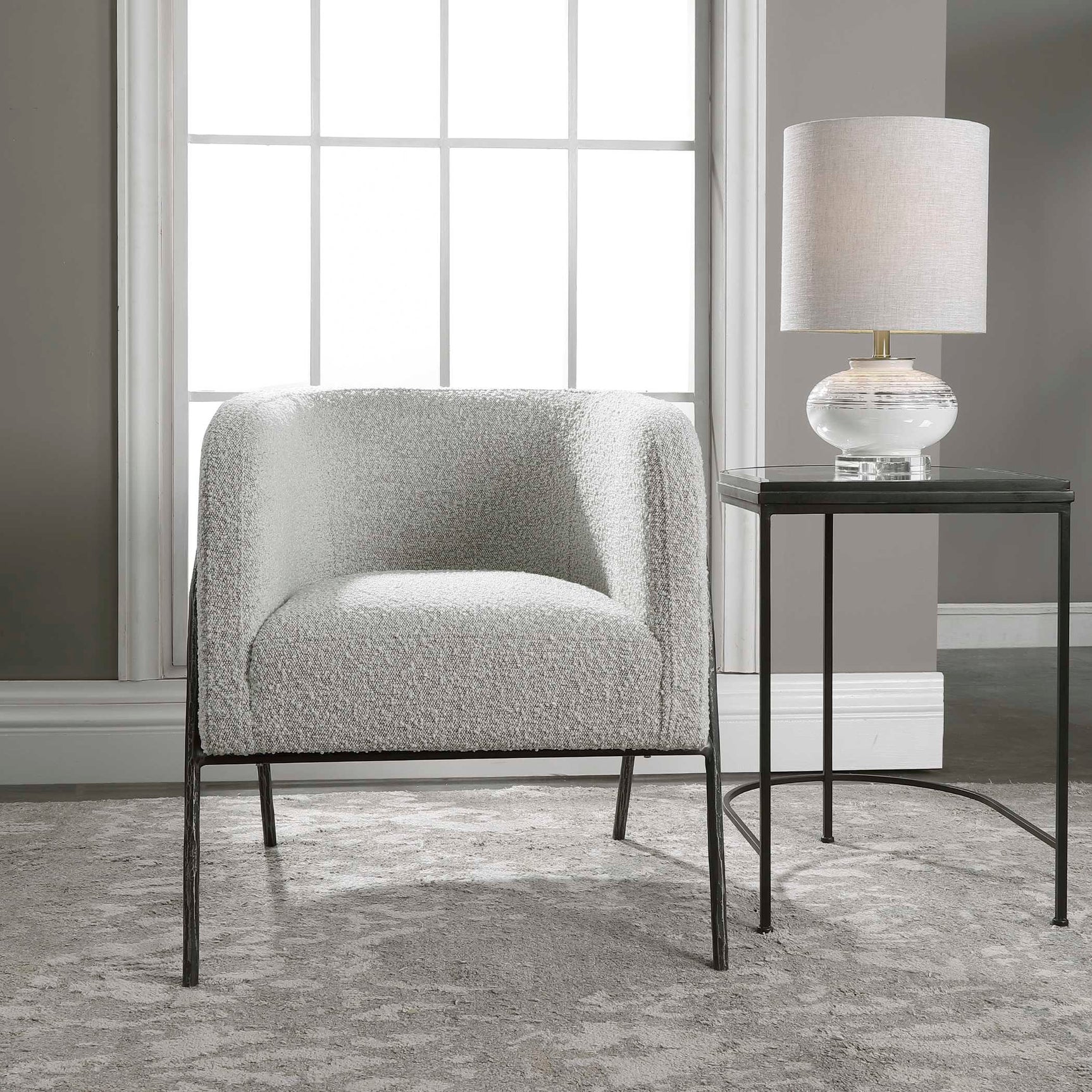 Jacobsen Gray/White Accent Chair