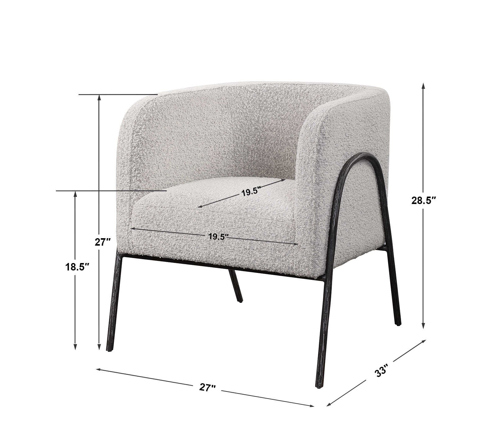 Jacobsen Gray/White Accent Chair