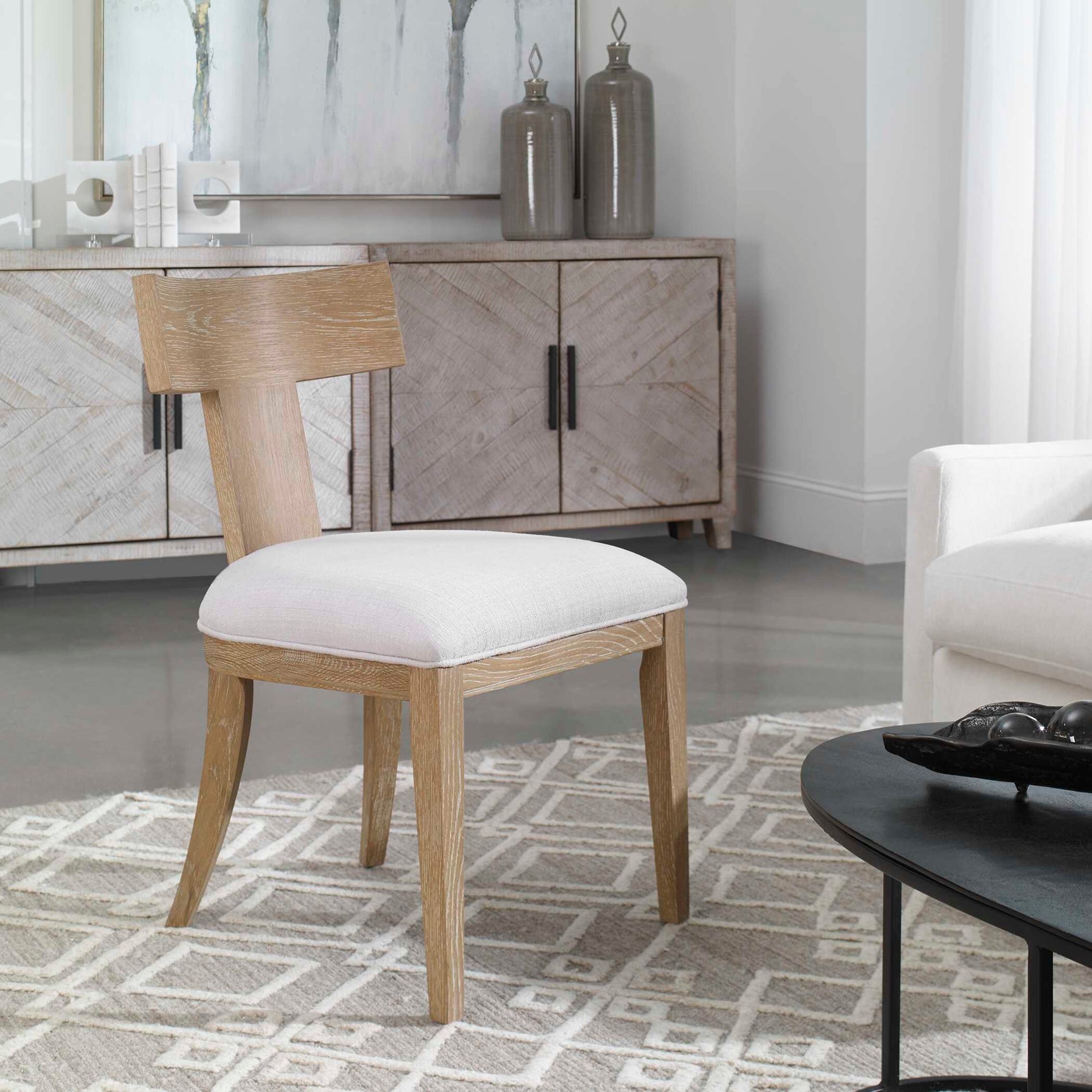 Idris Woodtone Natural Armless Chair