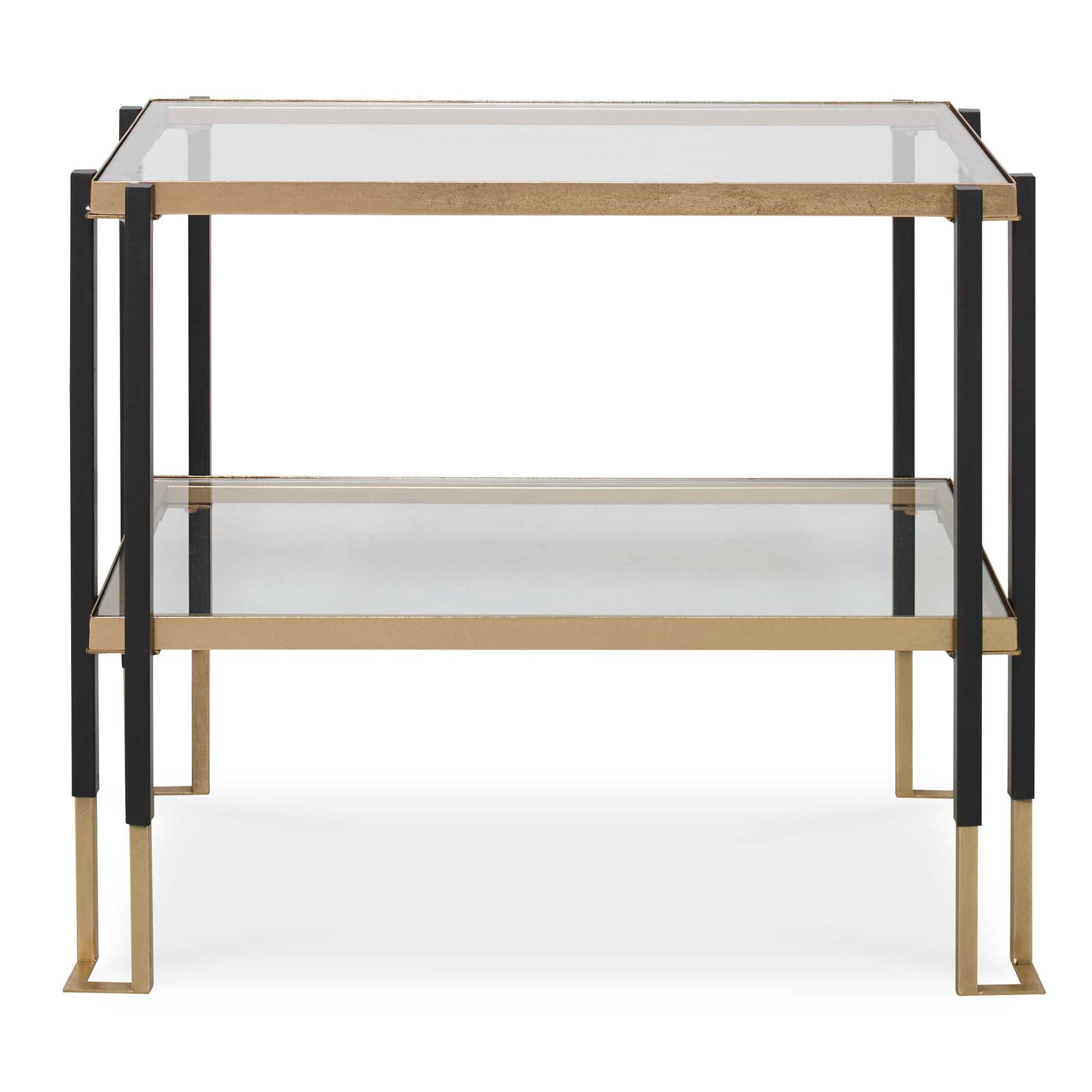 Kentmore Black/Gold Glass Side Table