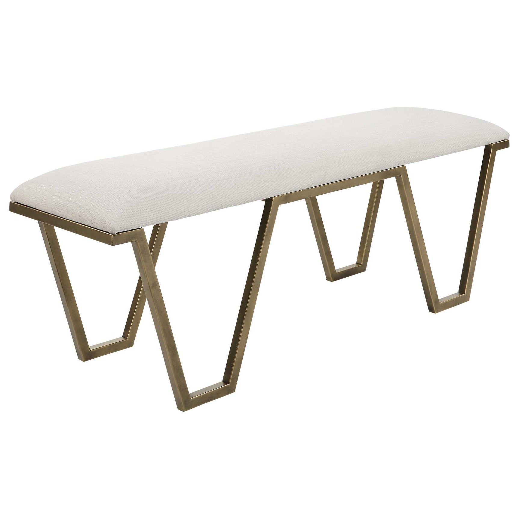 Farrah Gold/White Geometric Bench