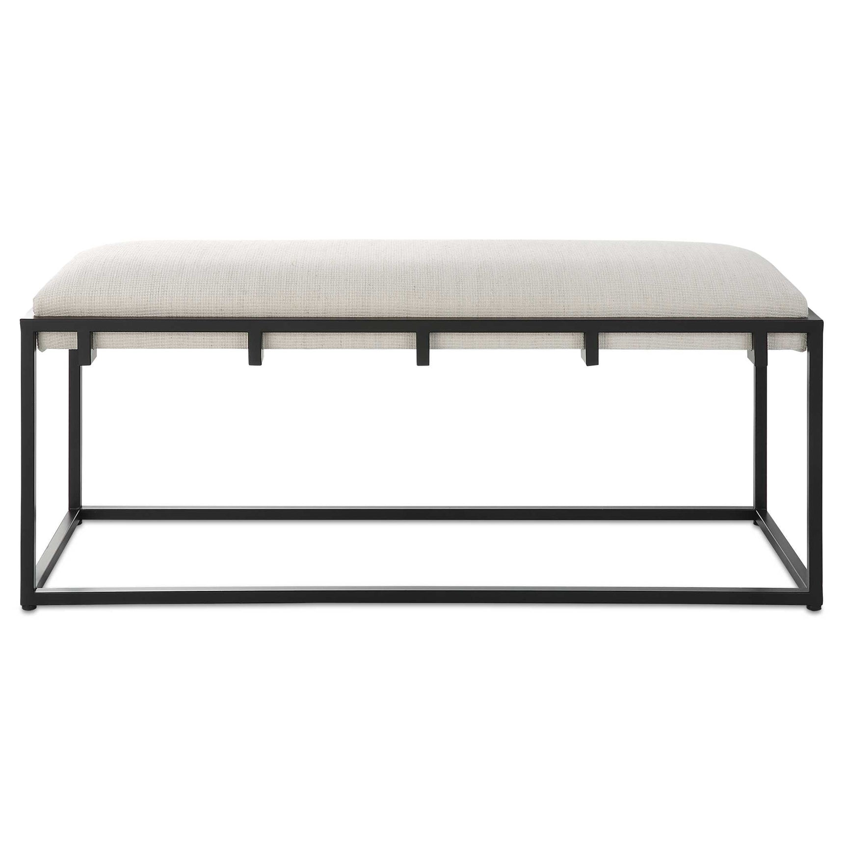Paradox Black/White Iron & Fabric Bench