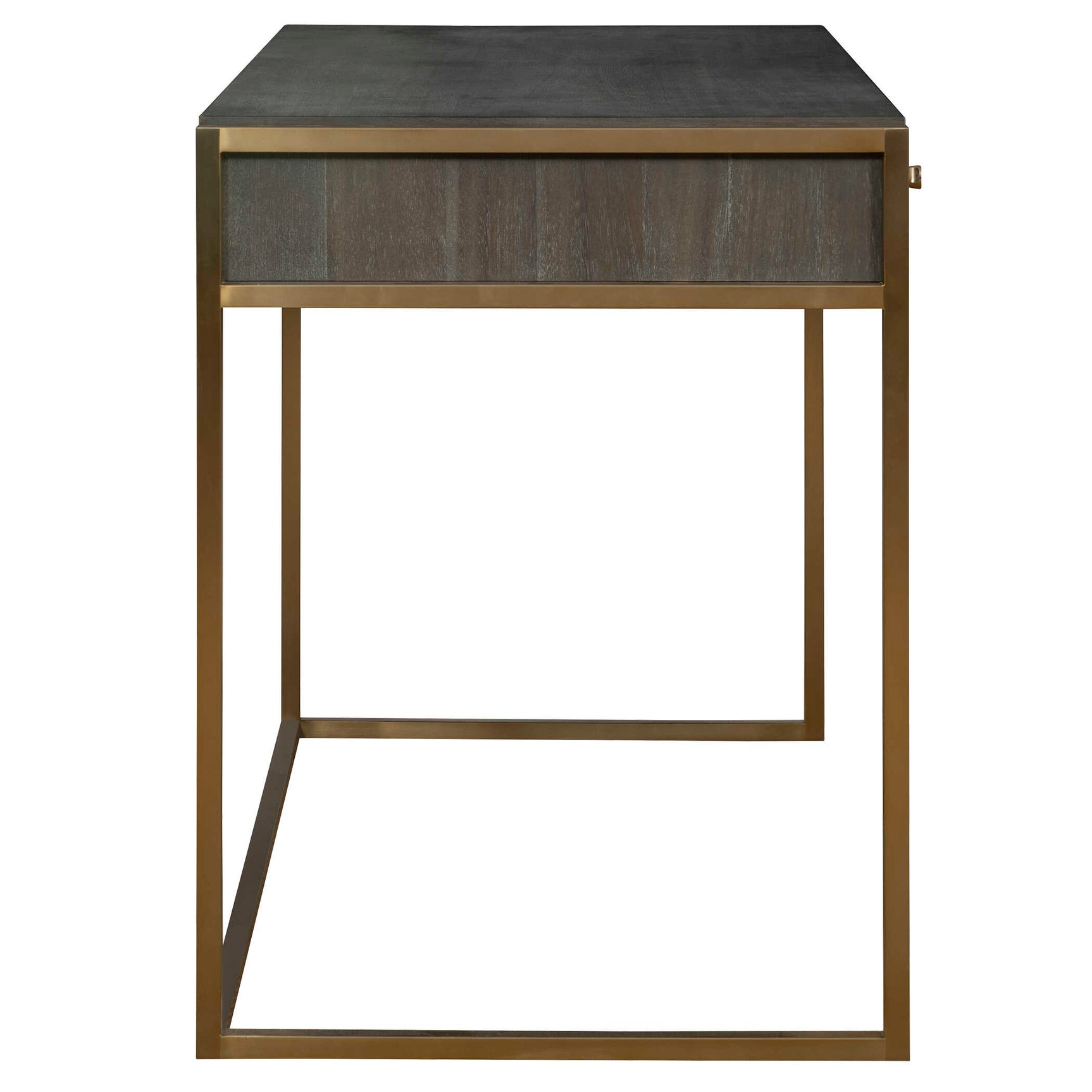 Taja Brass/Woodtone Modern Writing Desk