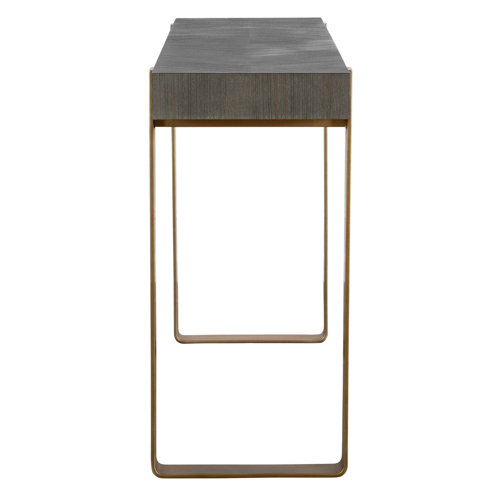 Kea Brass/Woodtone Contemporary Console Table