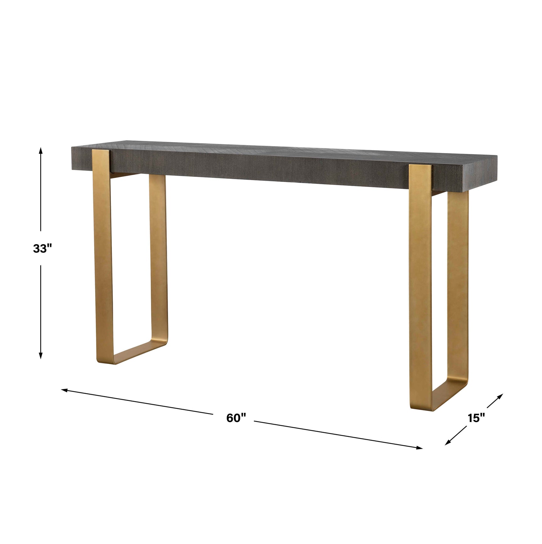 Kea Brass/Woodtone Contemporary Console Table