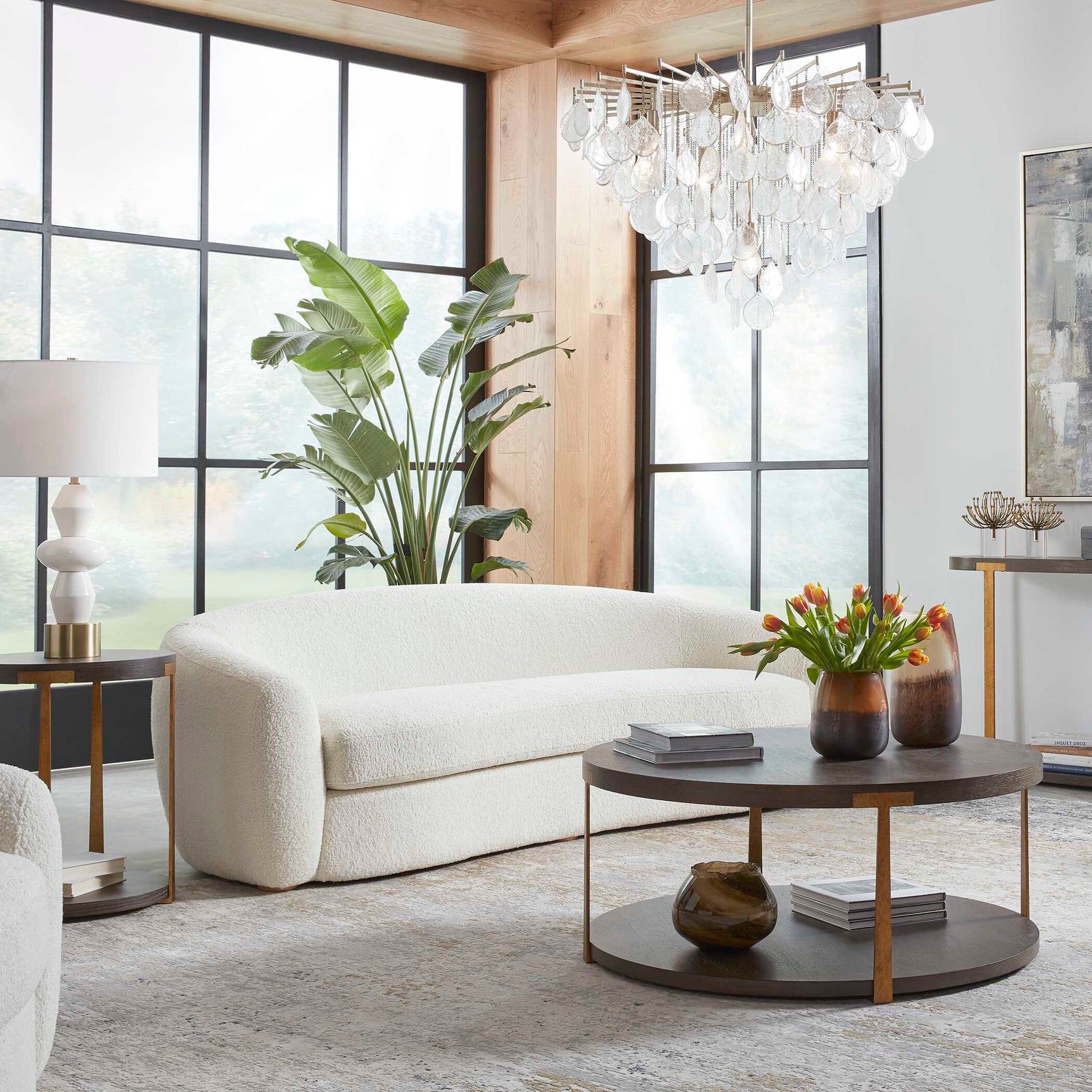Capra White Art Deco Sofa