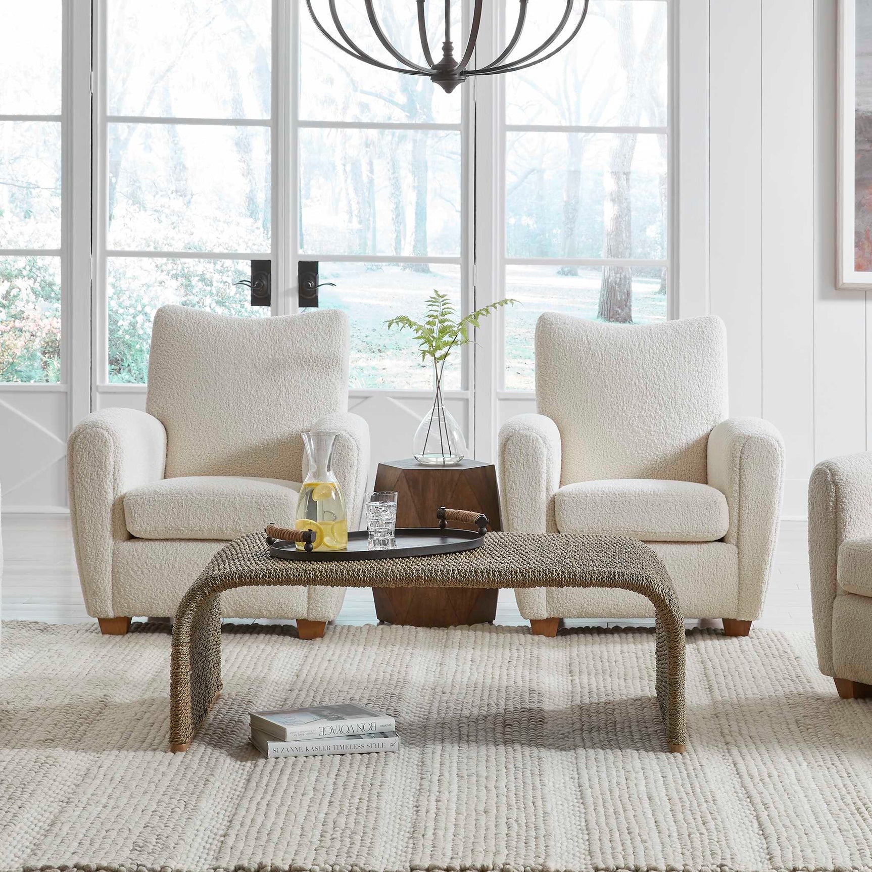 Calabria Brown Woven Seagrass Coffee Table