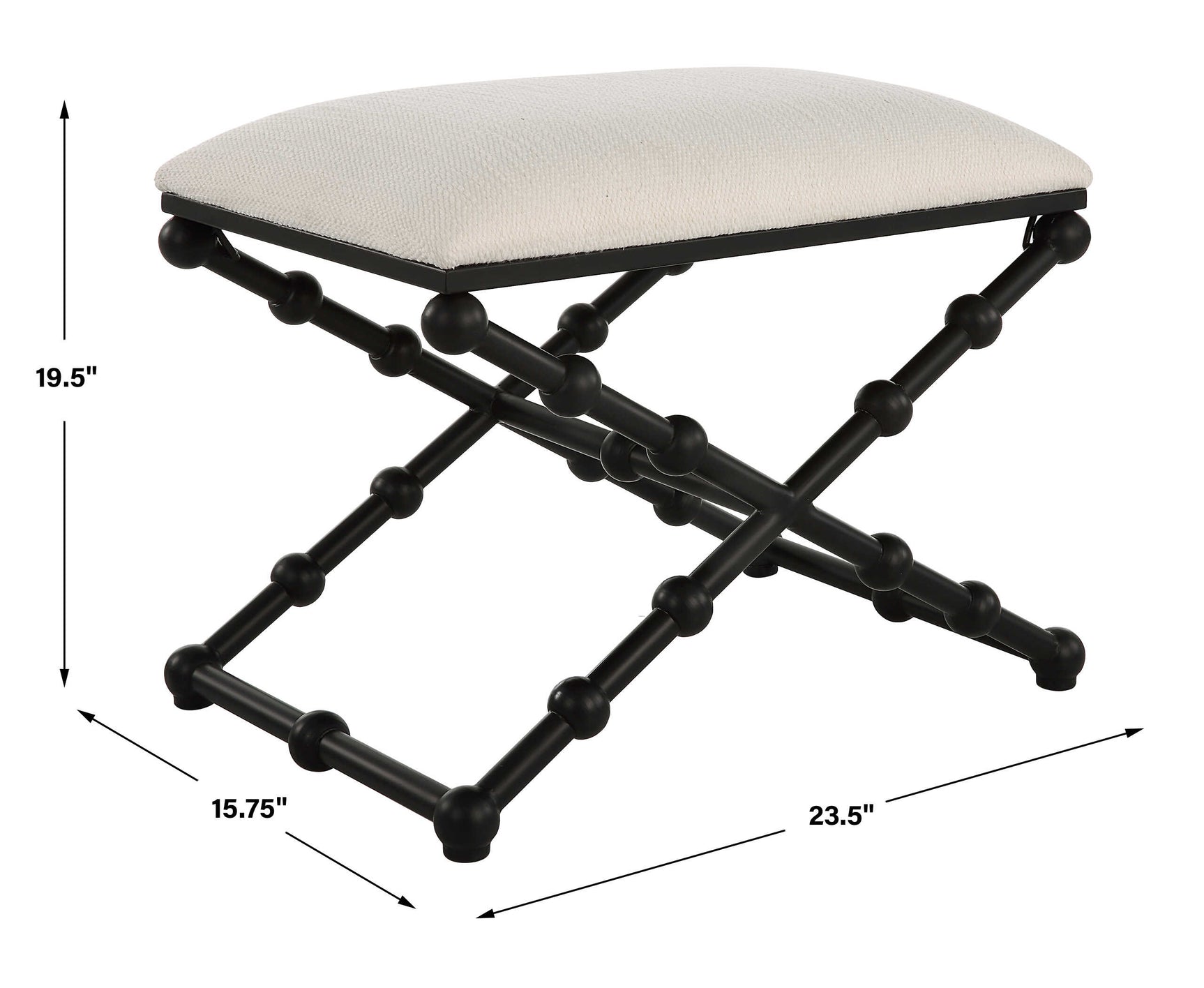 Iron Drops Black/White Small Bench
