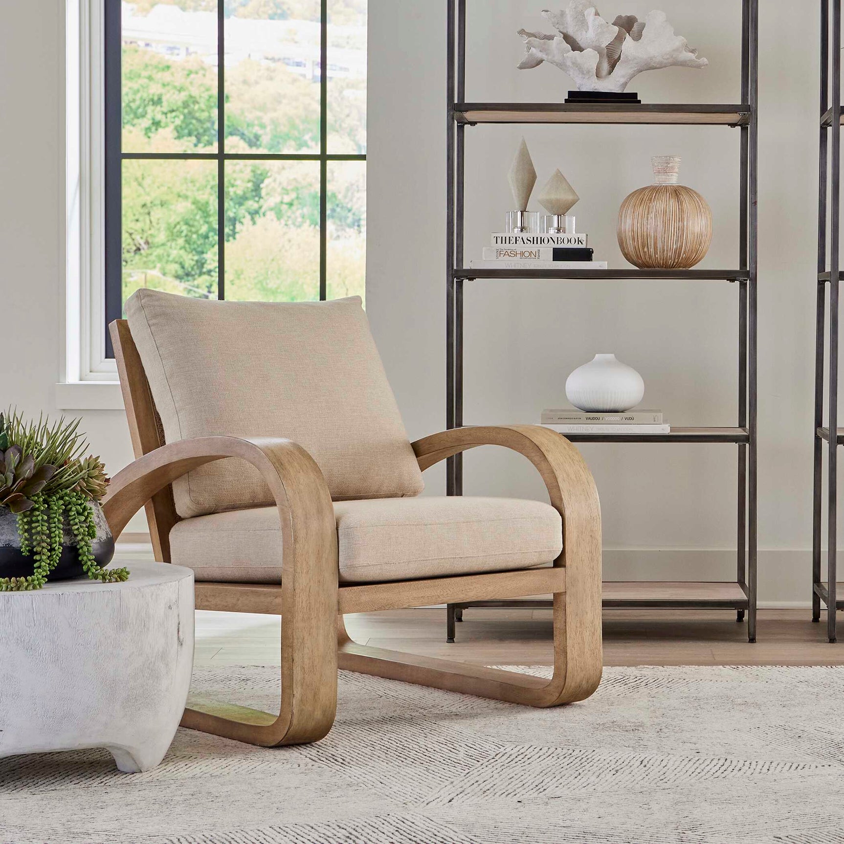 Barbora Woodtone Wooden Accent Chair