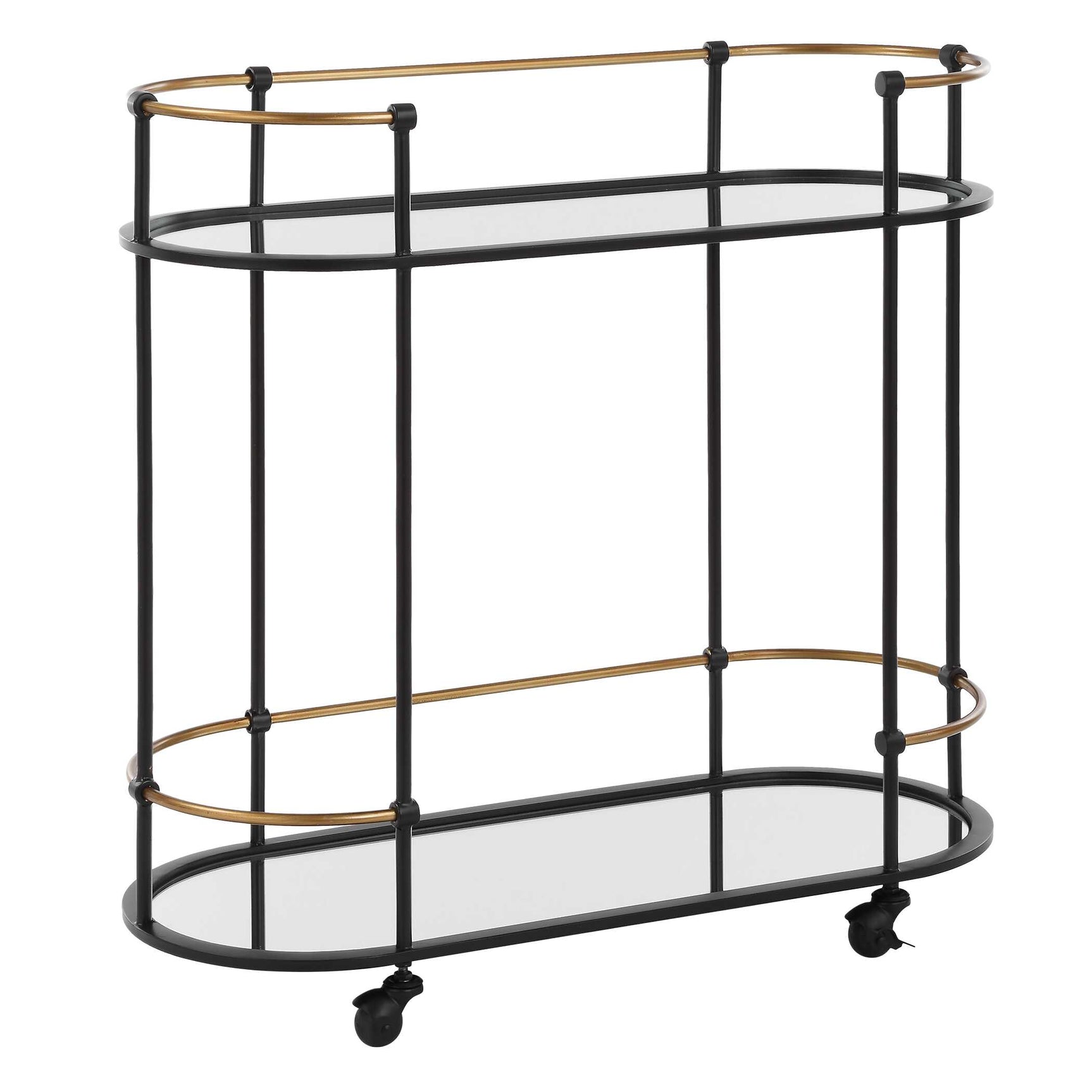 Andre Black/Brass Iron Bar Cart