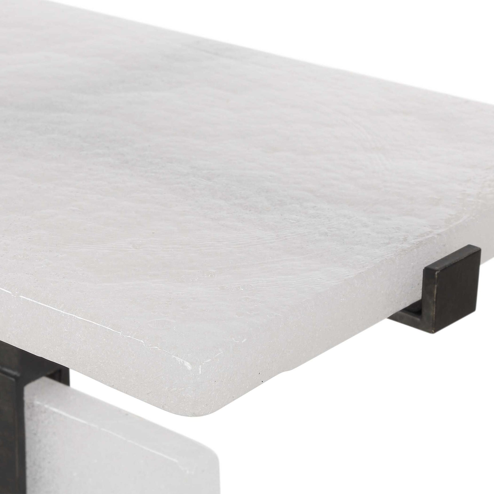 Elements Bubble Bronze/White Glass Accent Table