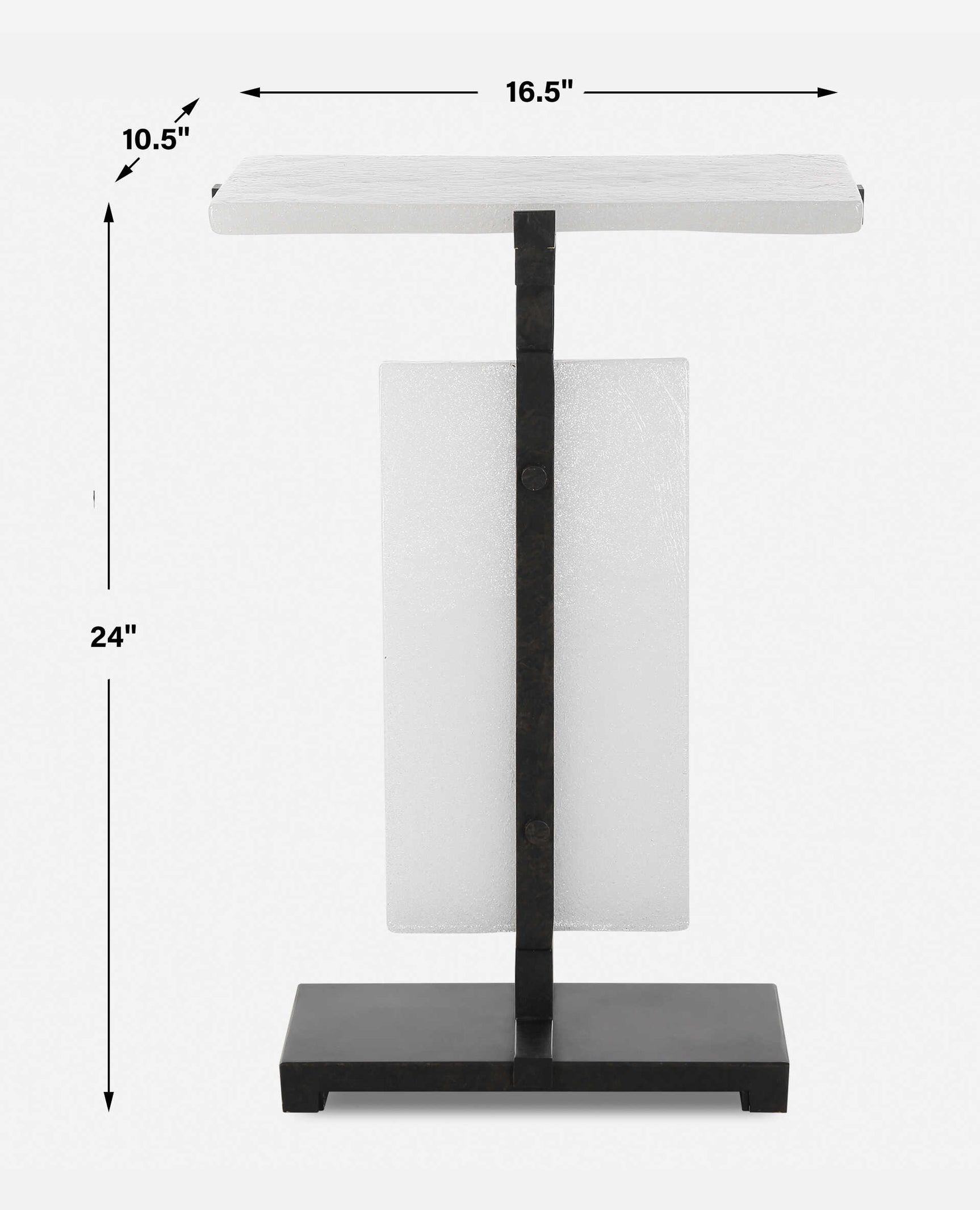 Elements Bubble Bronze/White Glass Accent Table
