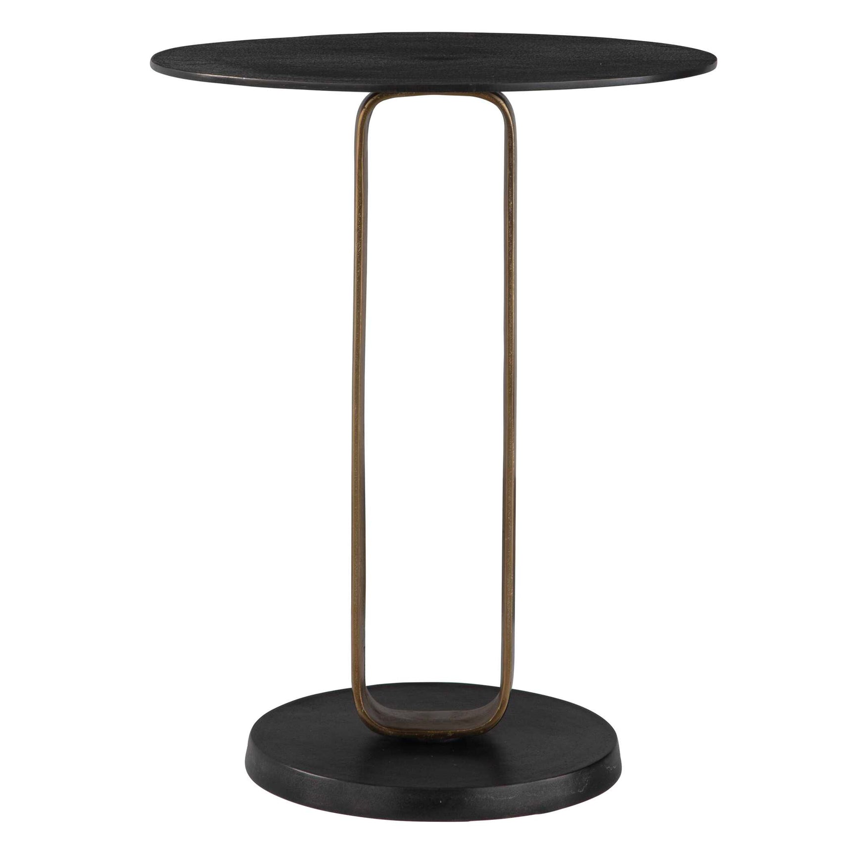 Aperture Black/Brass Accent Table