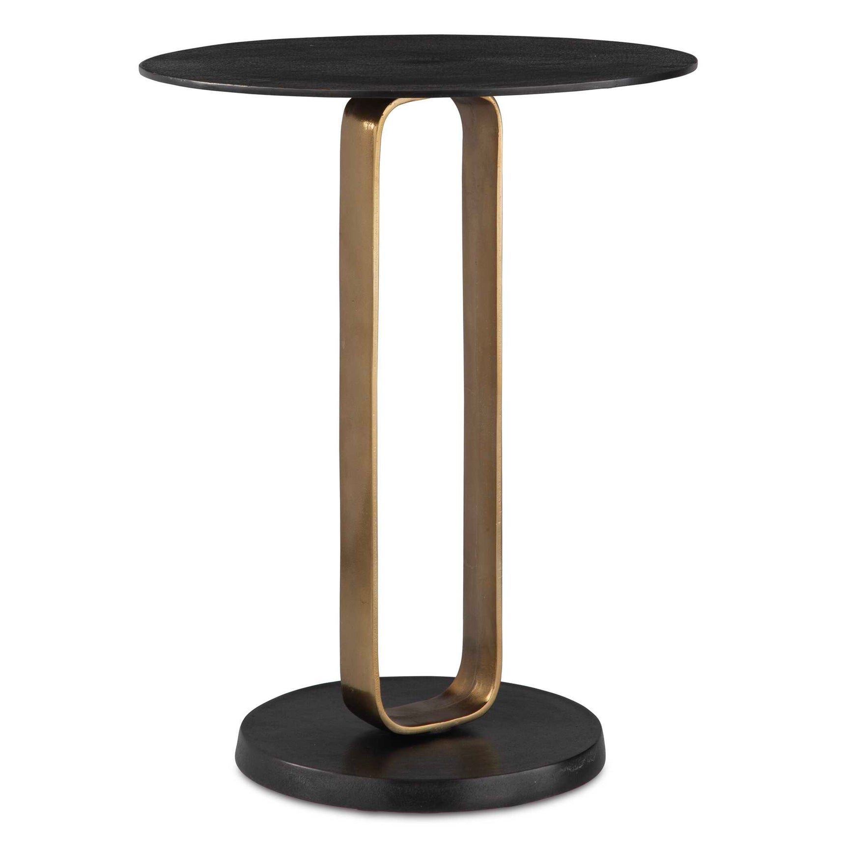 Aperture Black/Brass Accent Table