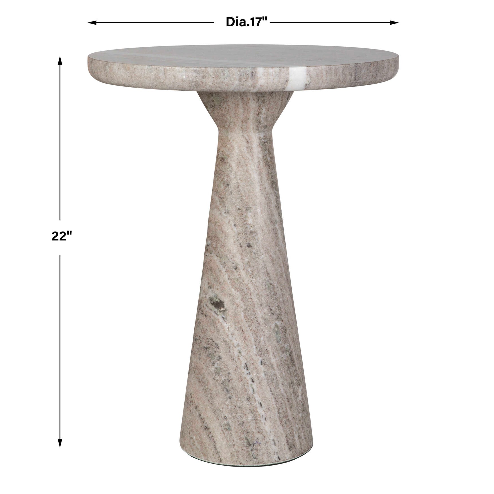 Stour Brown/White Marble Accent Table