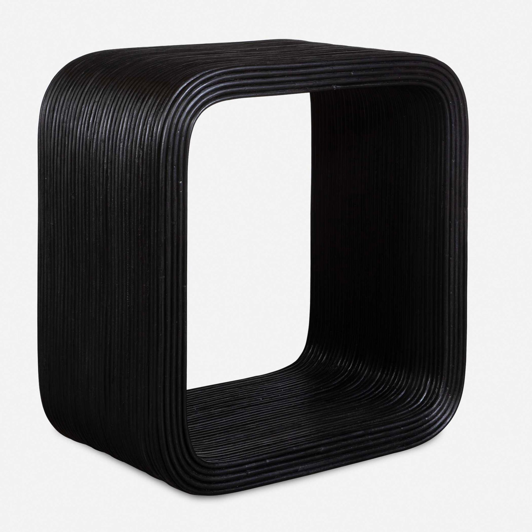 Compton Black Rattan Side Table