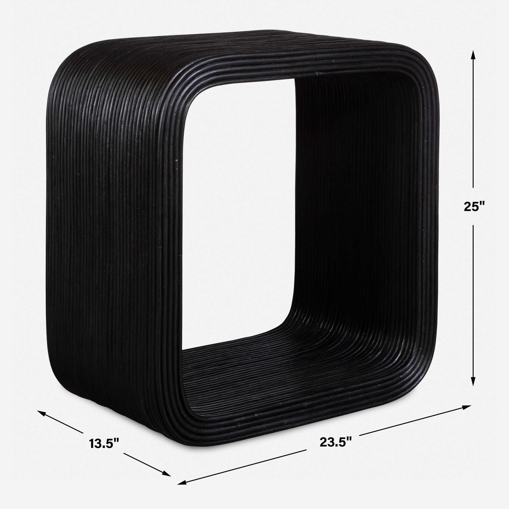 Compton Black Rattan Side Table