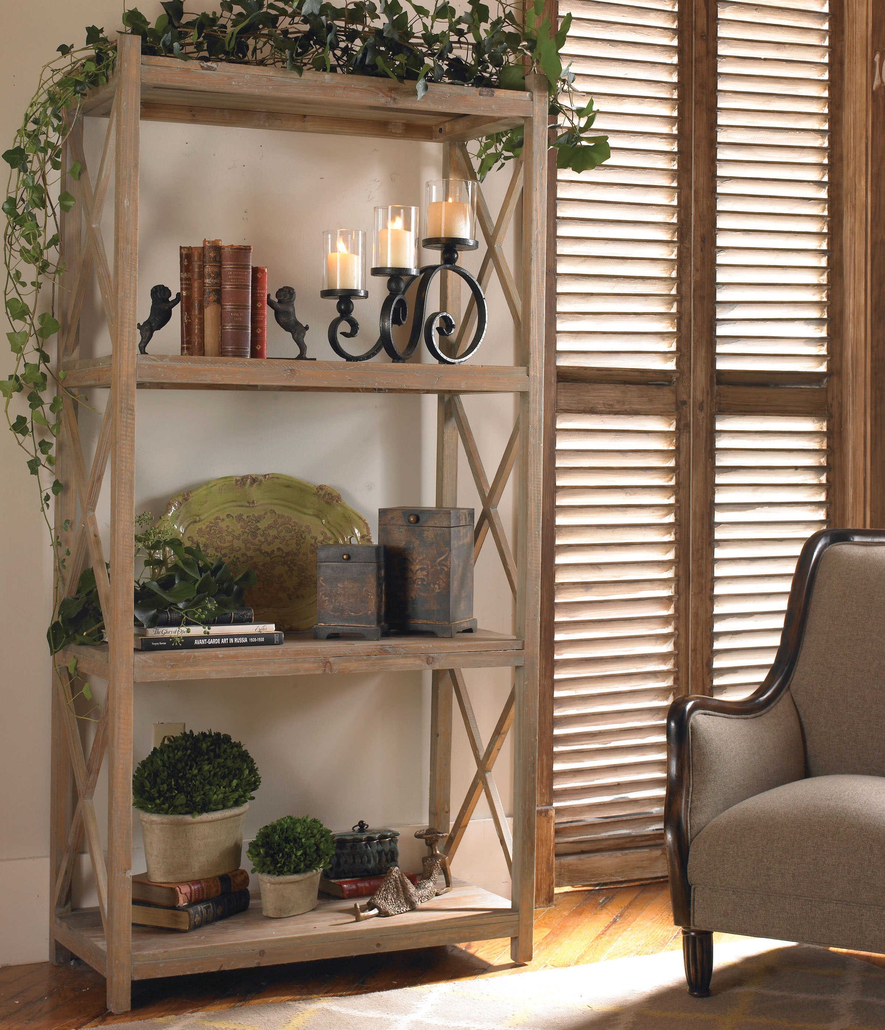 Stratford Woodtone Reclaimed Wood Etagere