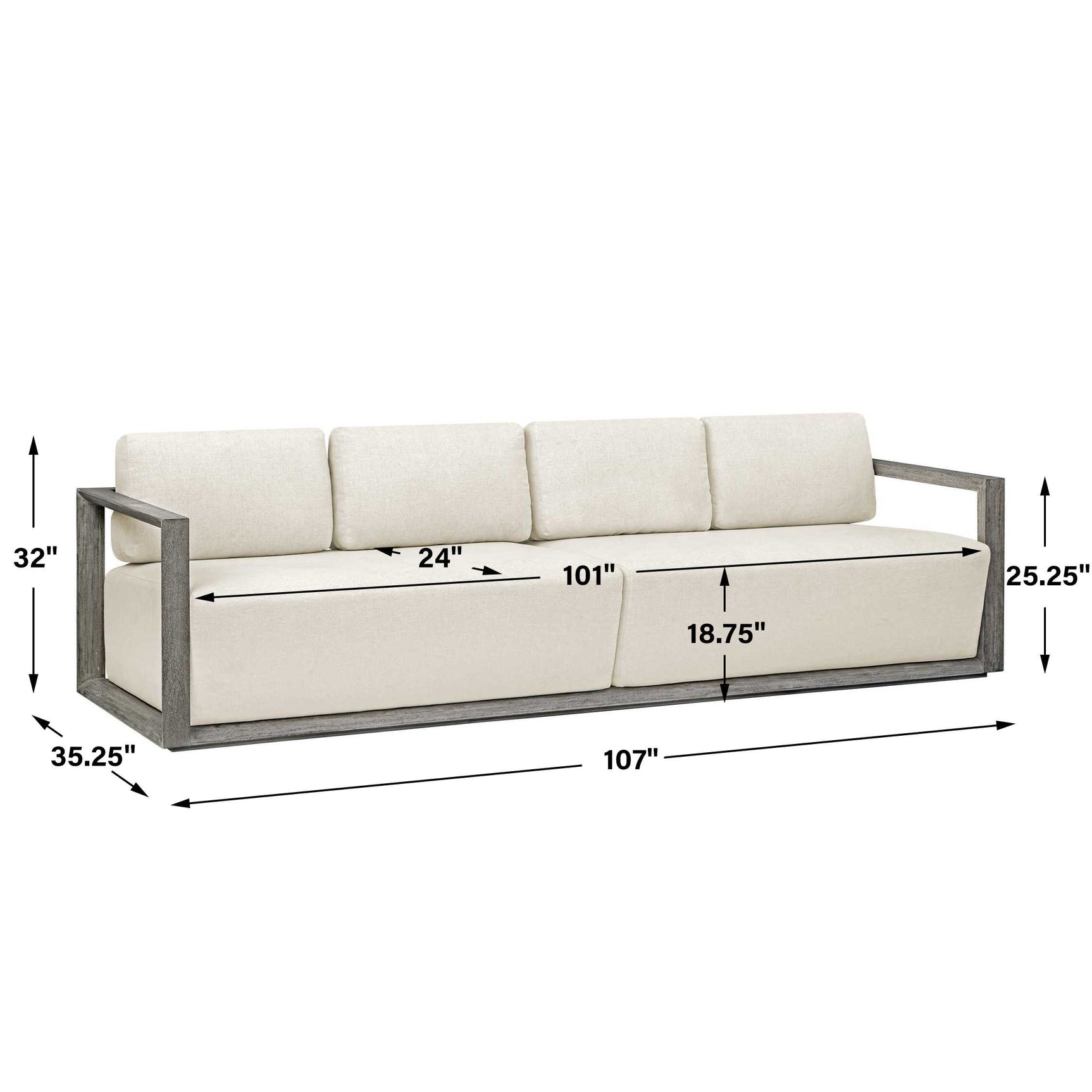 Remsen Gray Large Outdoor Sofa