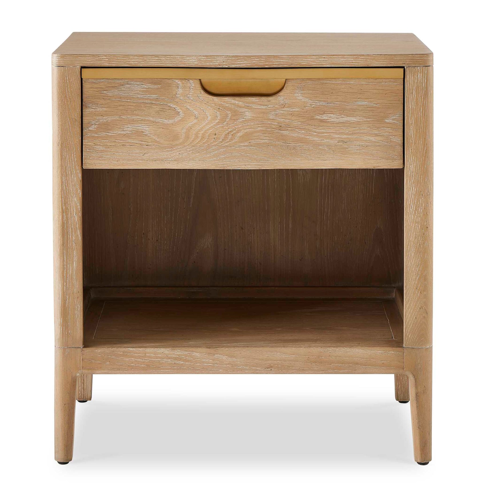 Tabi Brass/Woodtone Natural Wood Side Table