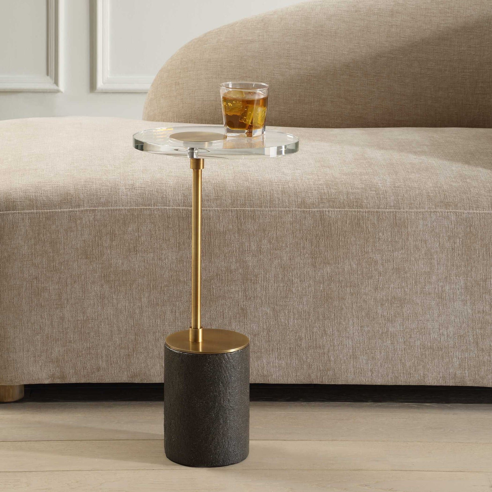 Kaufman Brass Crystal Accent Table