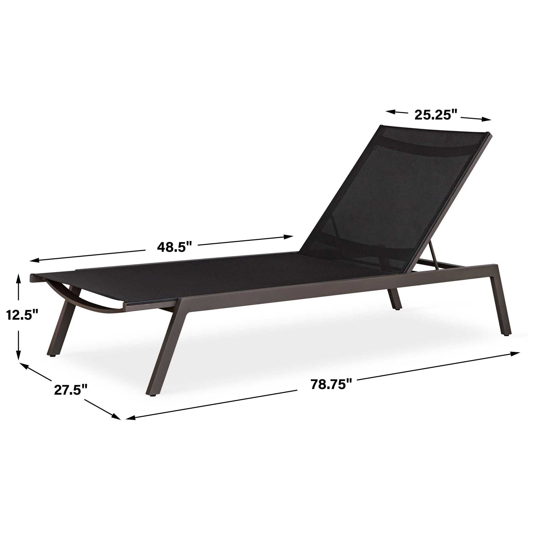 Bea Black Outdoor Pool Chaise