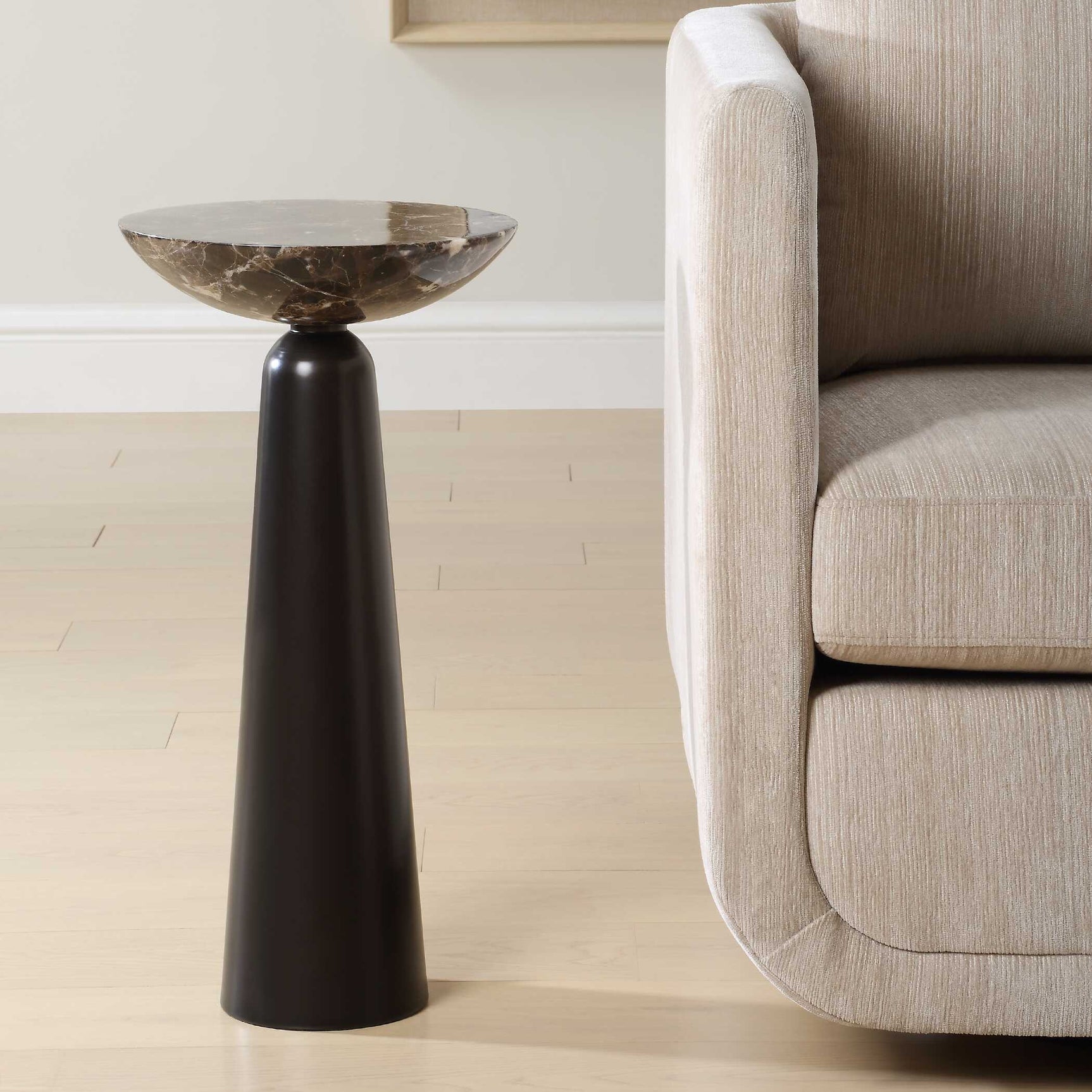 Hastings Brown Marble Accent Table