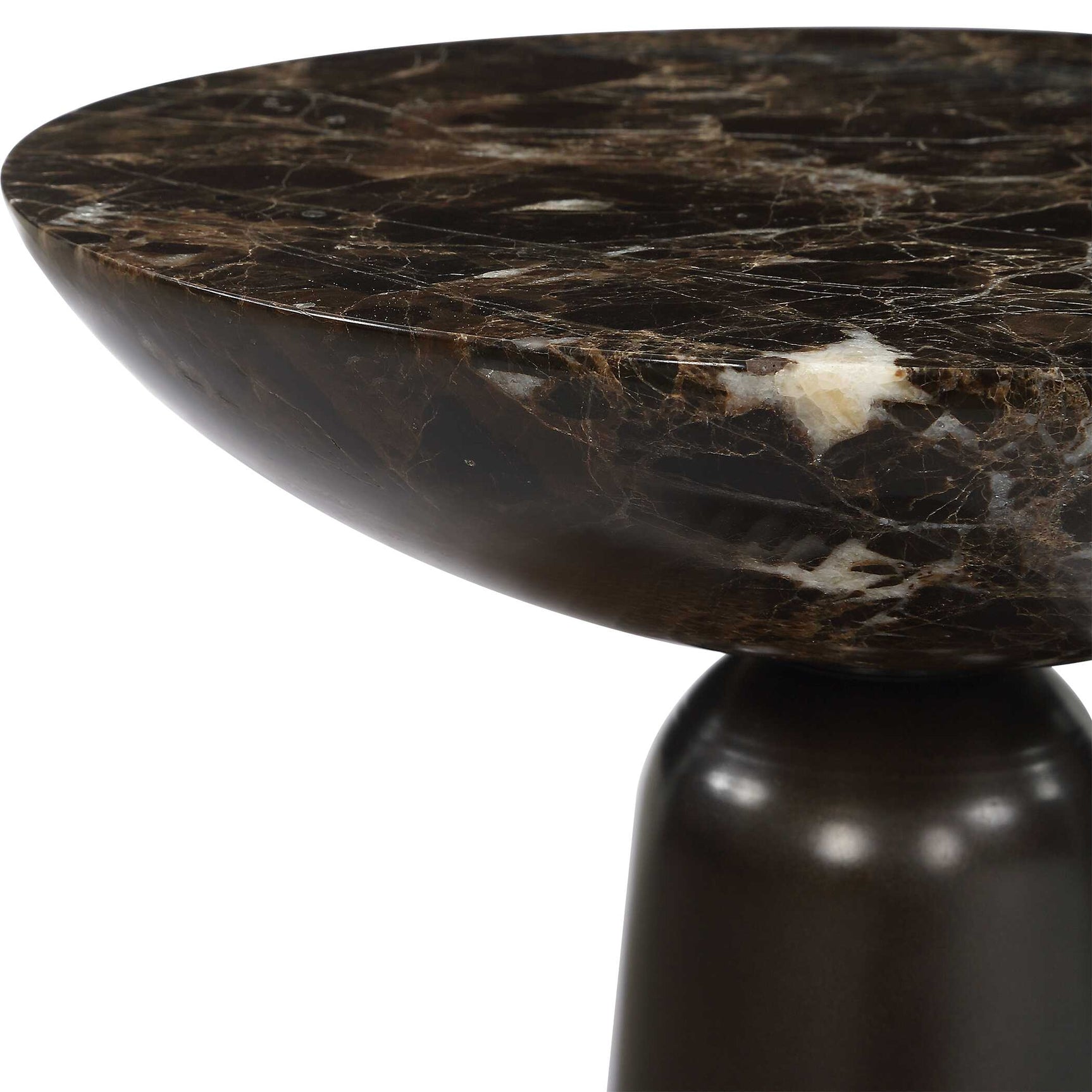 Hastings Brown Marble Accent Table