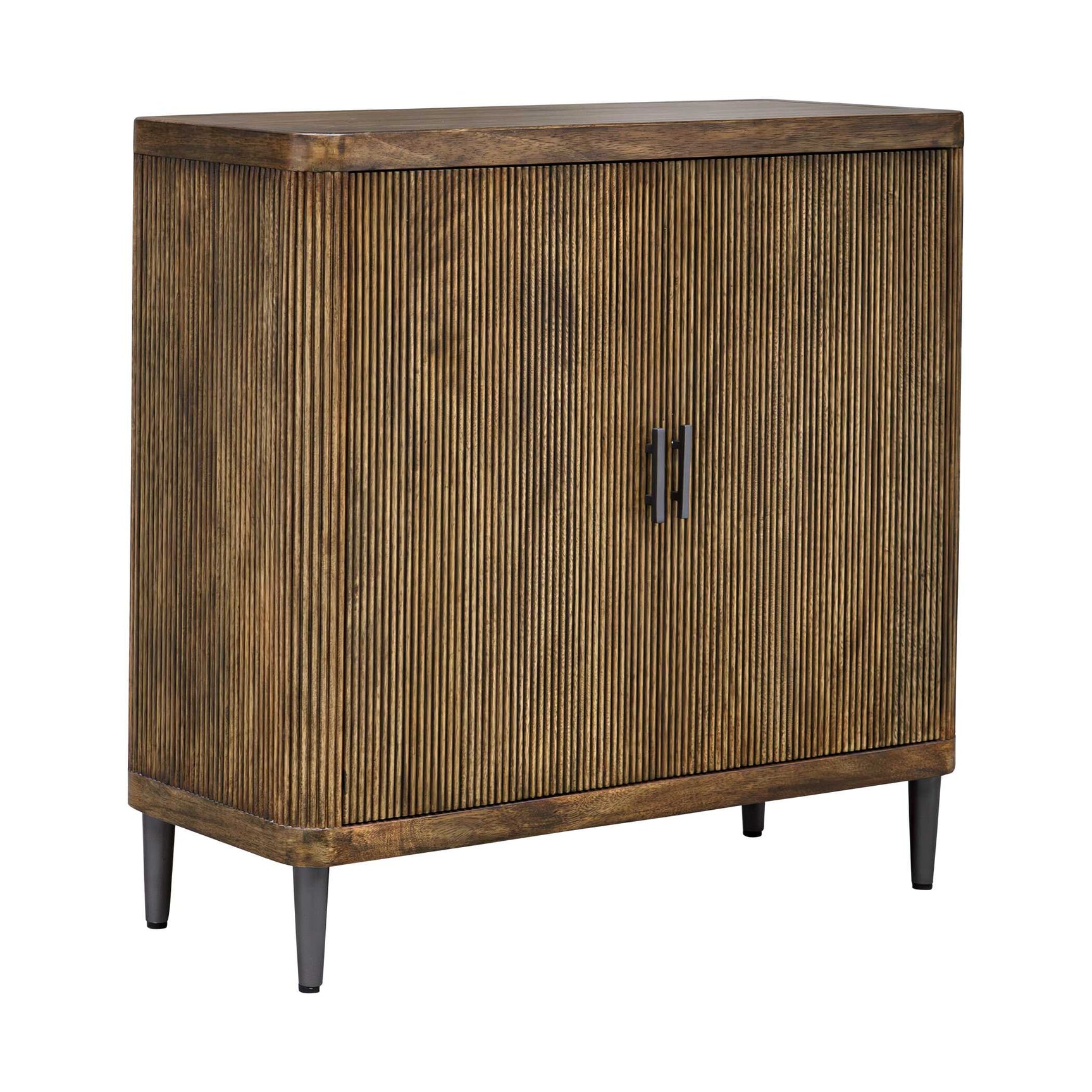 Pinstripe Woodtone Tambour 2 Door Cabinet