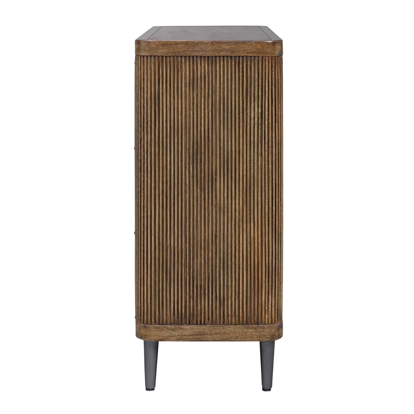 Pinstripe Woodtone Tambour 2 Door Cabinet