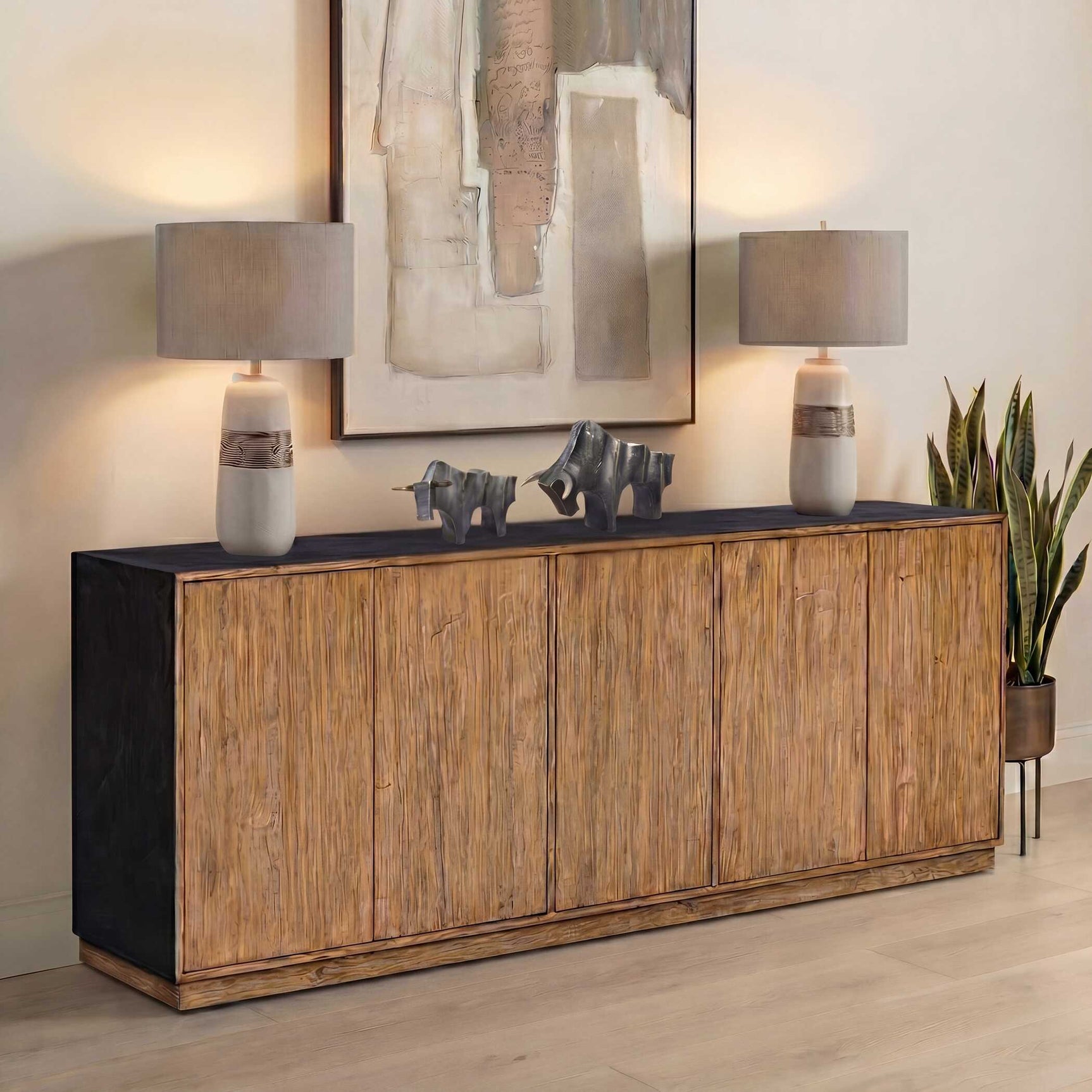 Kelvin Woodtone 5 Door Wood Media Console