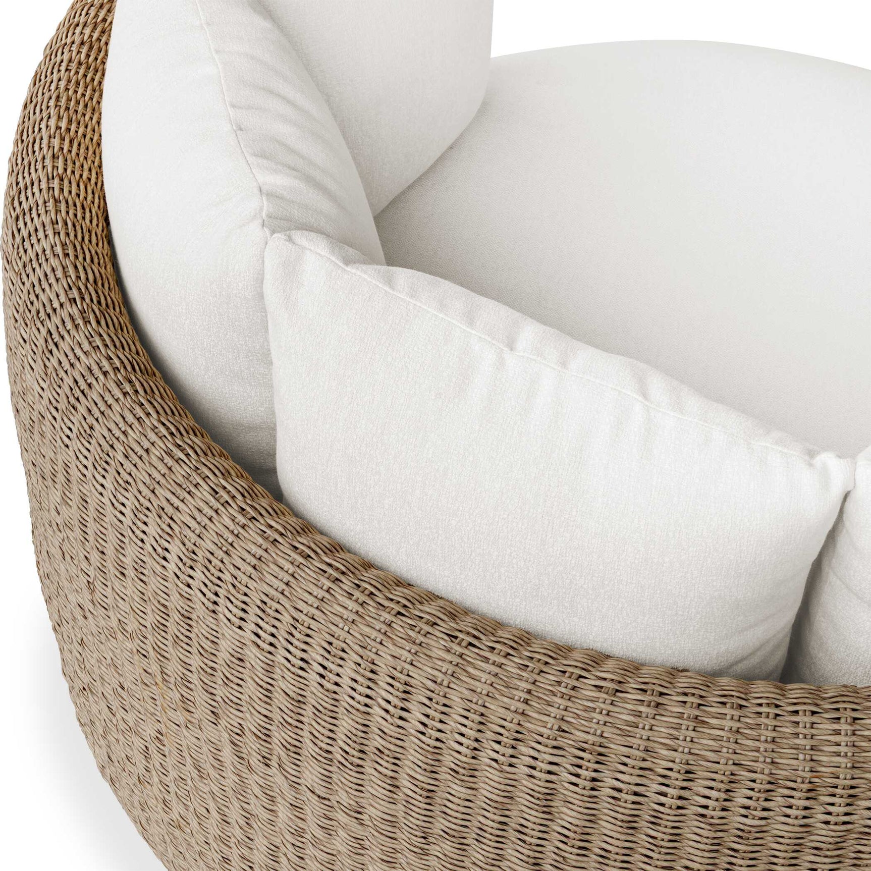 Sunset Gray/White Outdoor Round Swivel Day Bed