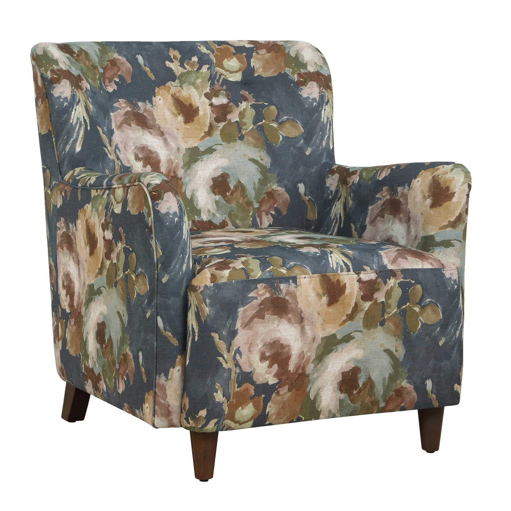 Lainey Blue Floral Upholstered Armchair