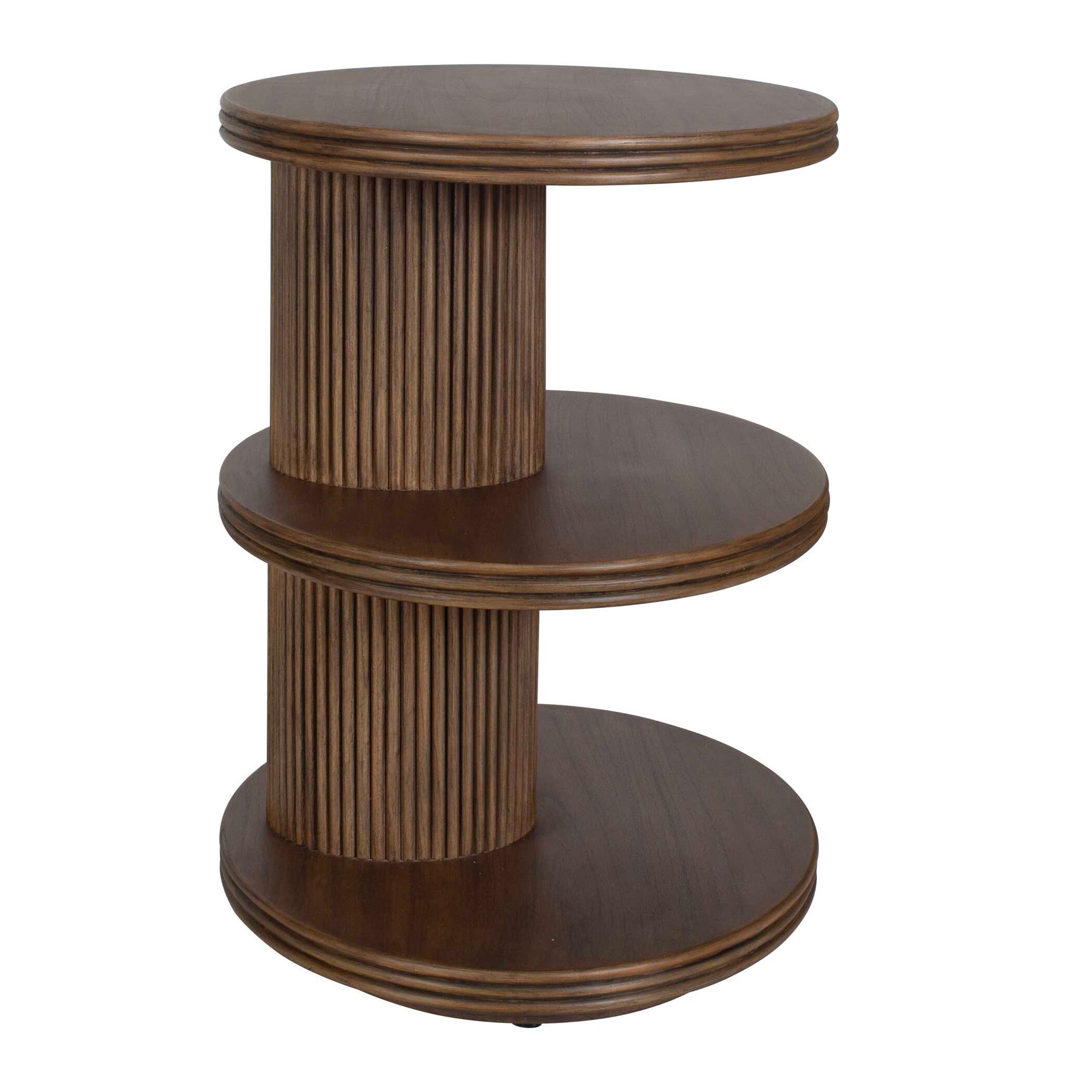 Top Walnut Tier Oval Side Table