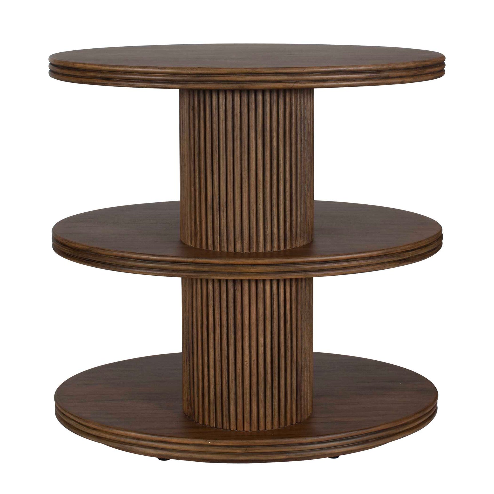 Top Walnut Tier Oval Side Table