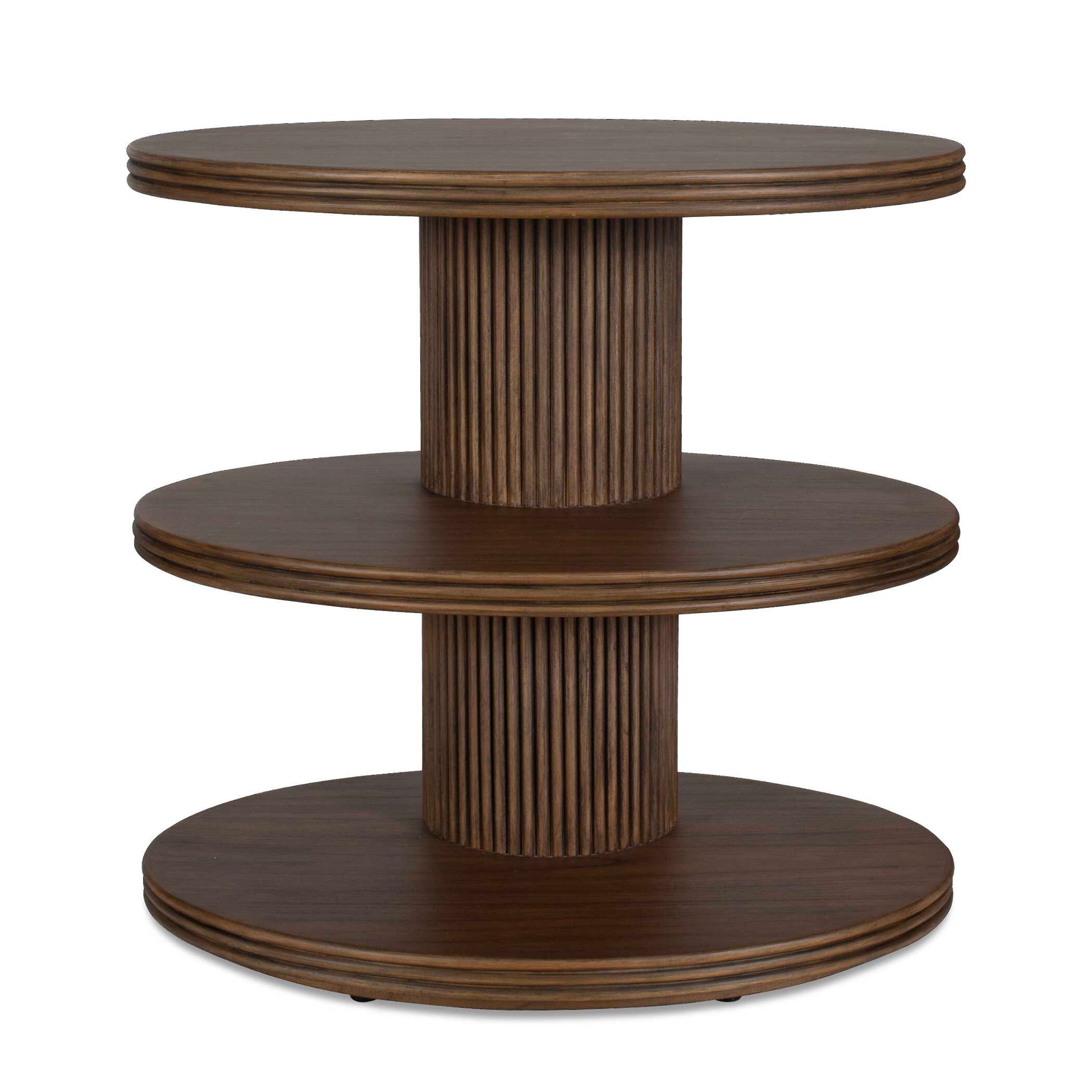 Top Walnut Tier Oval Side Table