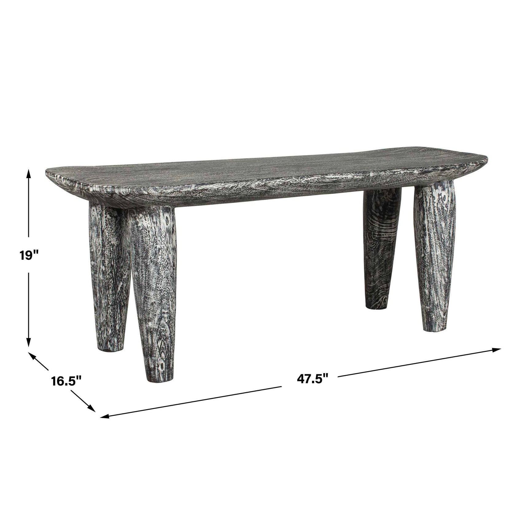 Fade To Black White Wood Bench