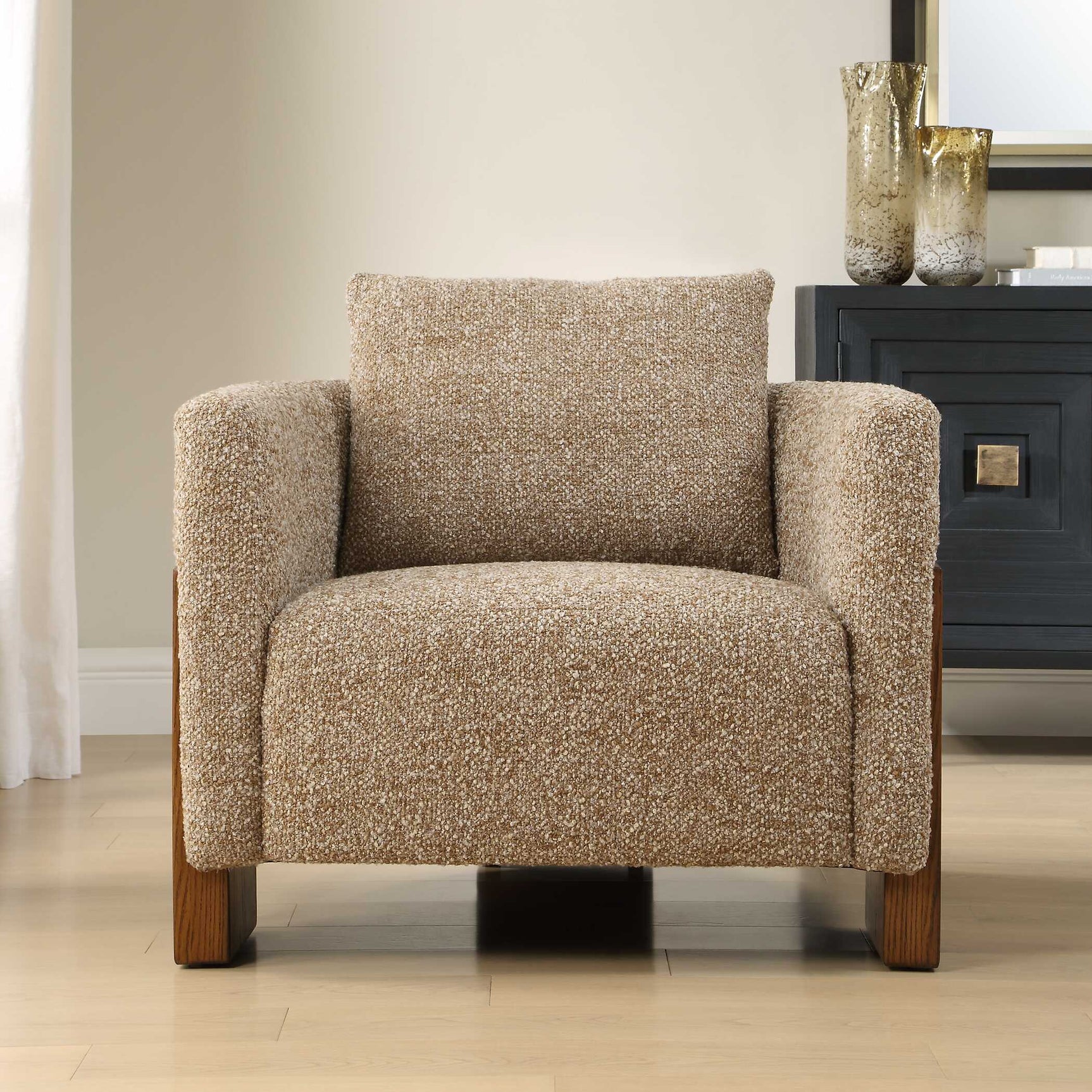 Halligan Brown Upholstered Accent Chair