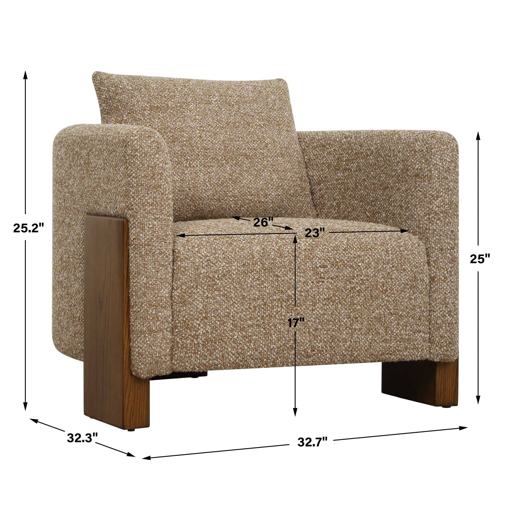 Halligan Brown Upholstered Accent Chair
