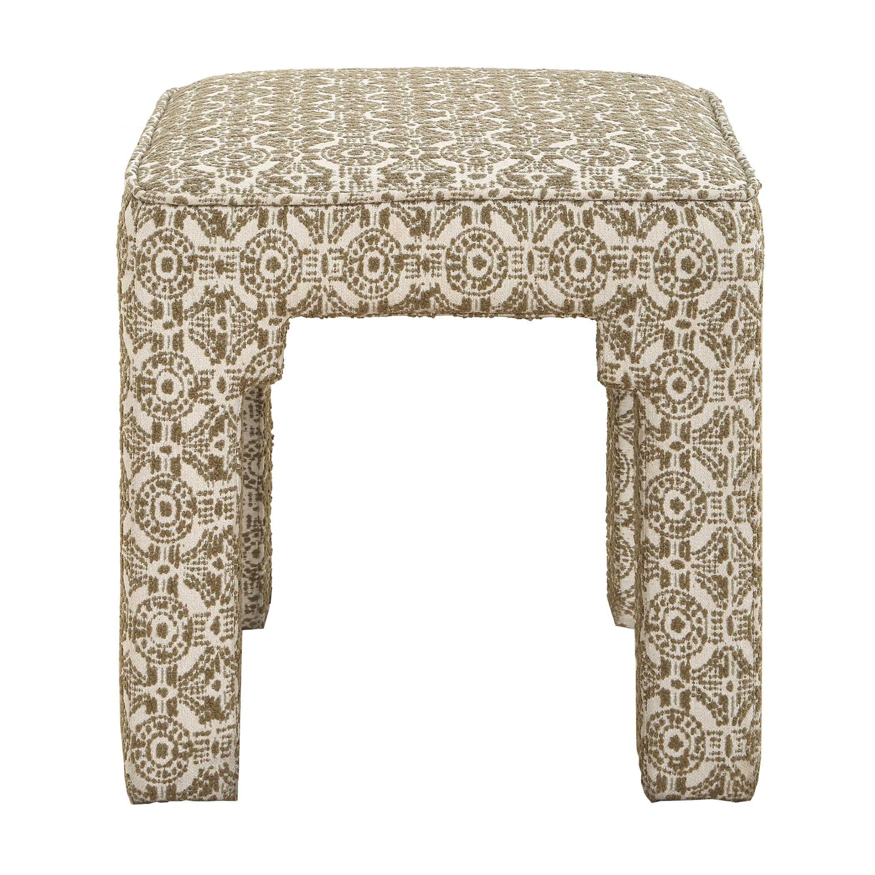 Satoria Green/White Upholstered Small Bench