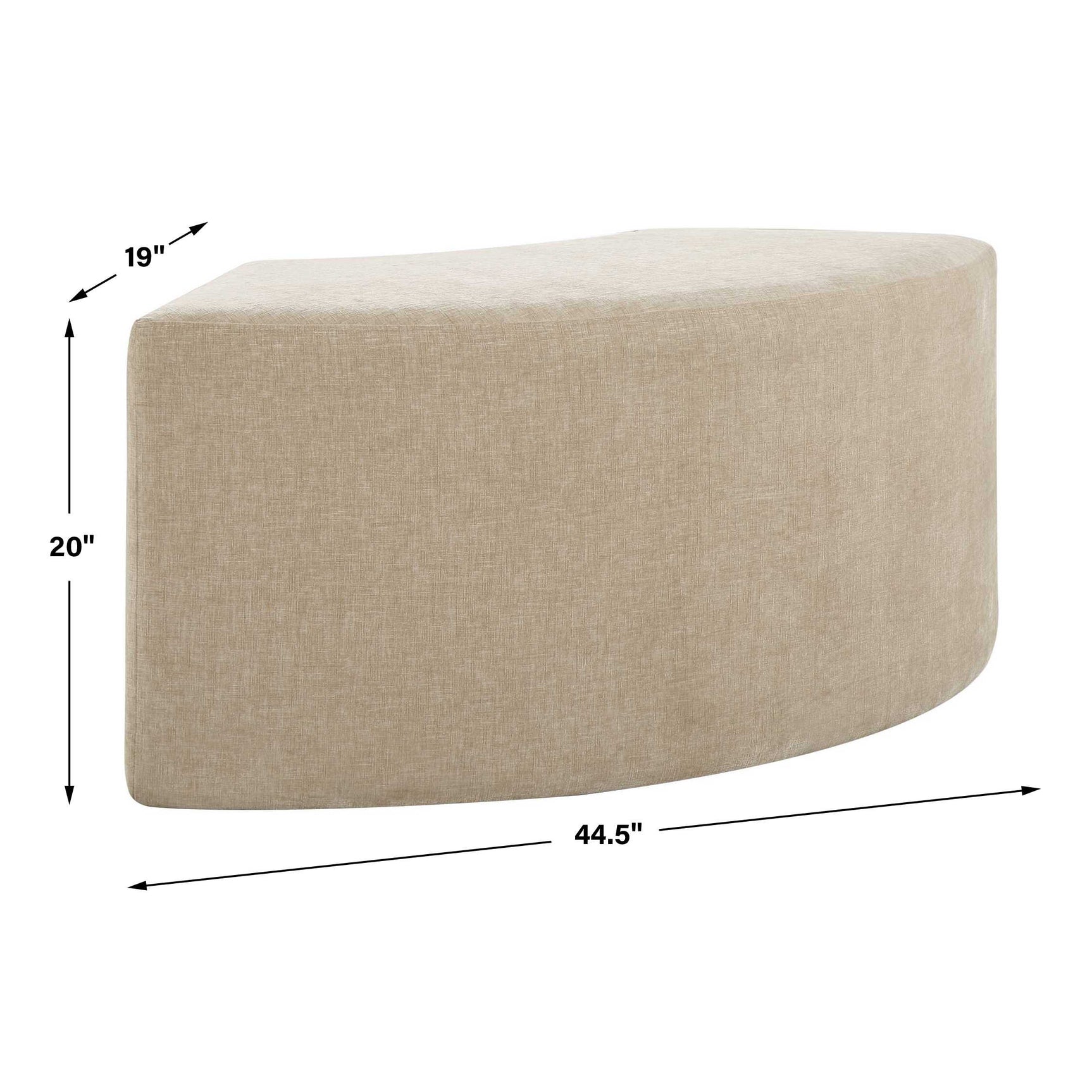 Khai Brown Rounded Plush Dining Bench