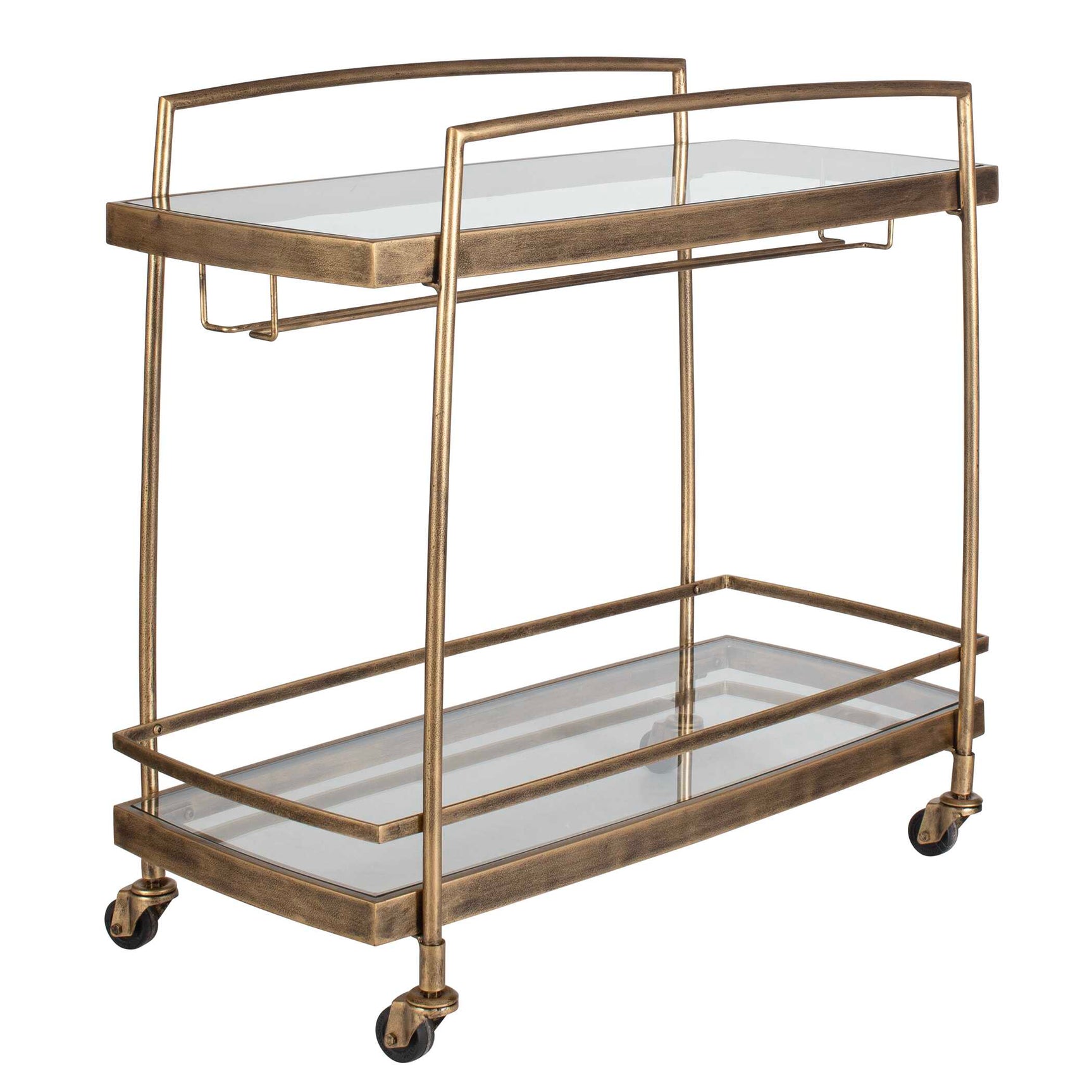 Scarritt Antique Brass Bar Cart