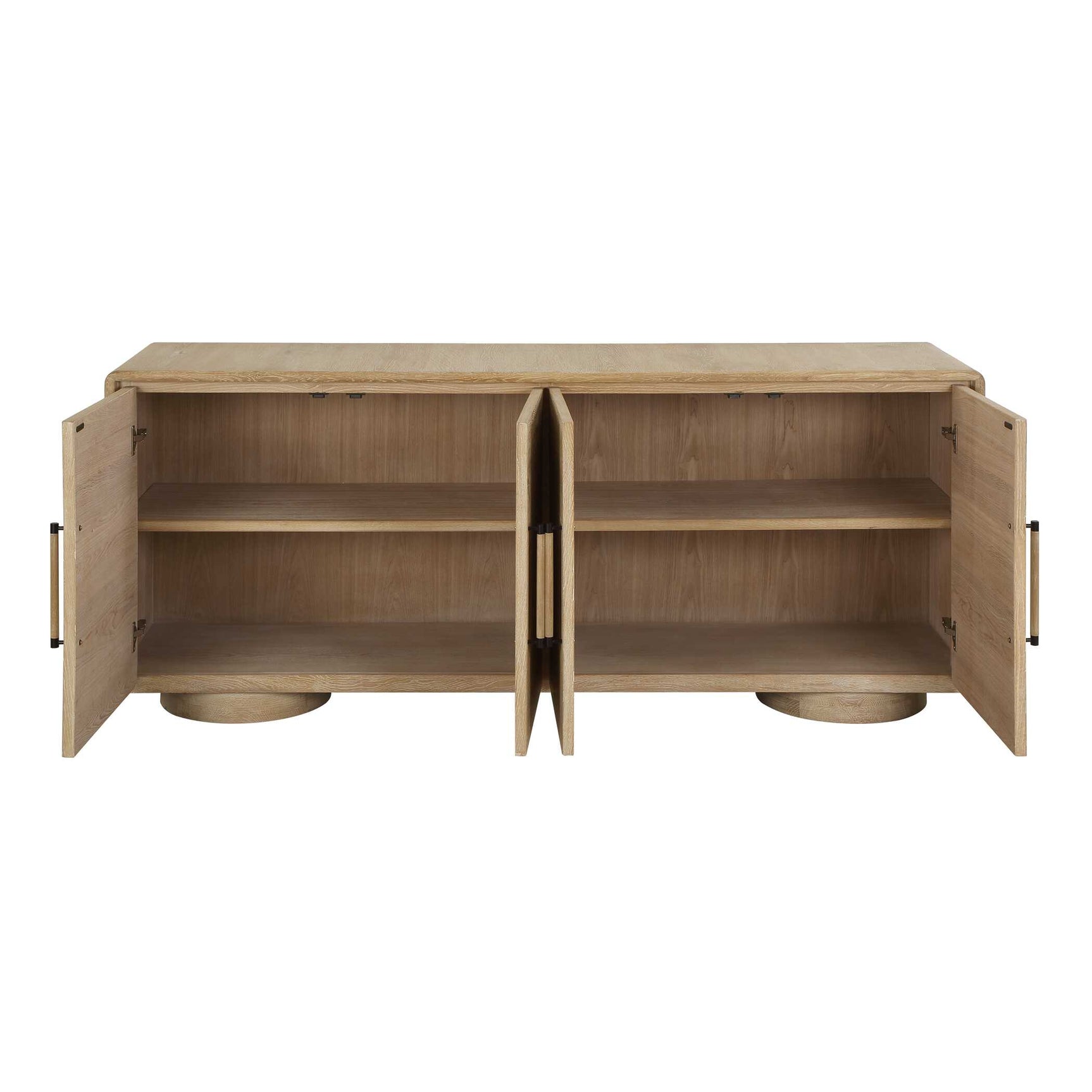 Evanston Natural Oak 4 Door Cabinet