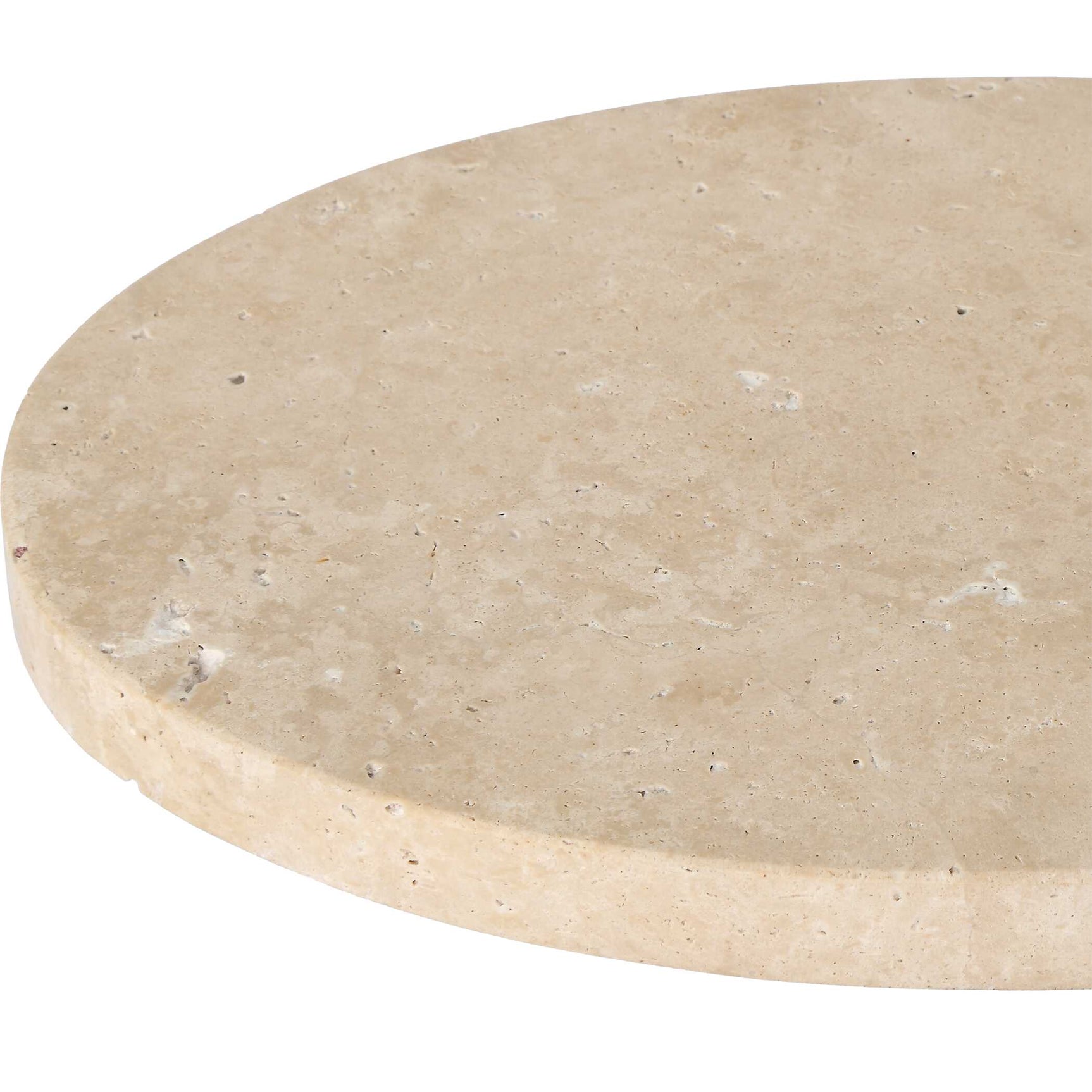 Feranno Brass Travertine Accent Table