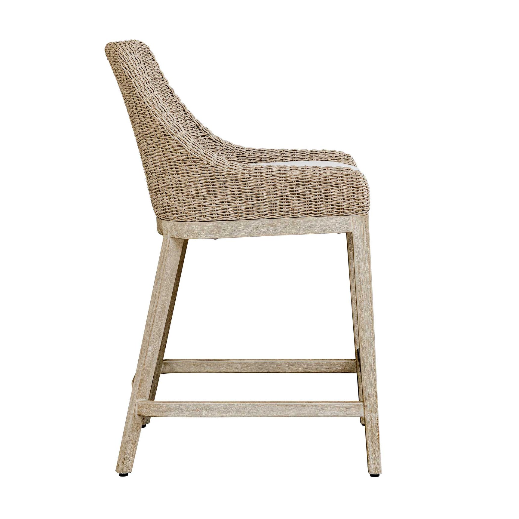 Paloma Brown/Gray/White Outdoor Wicker Counter Stool