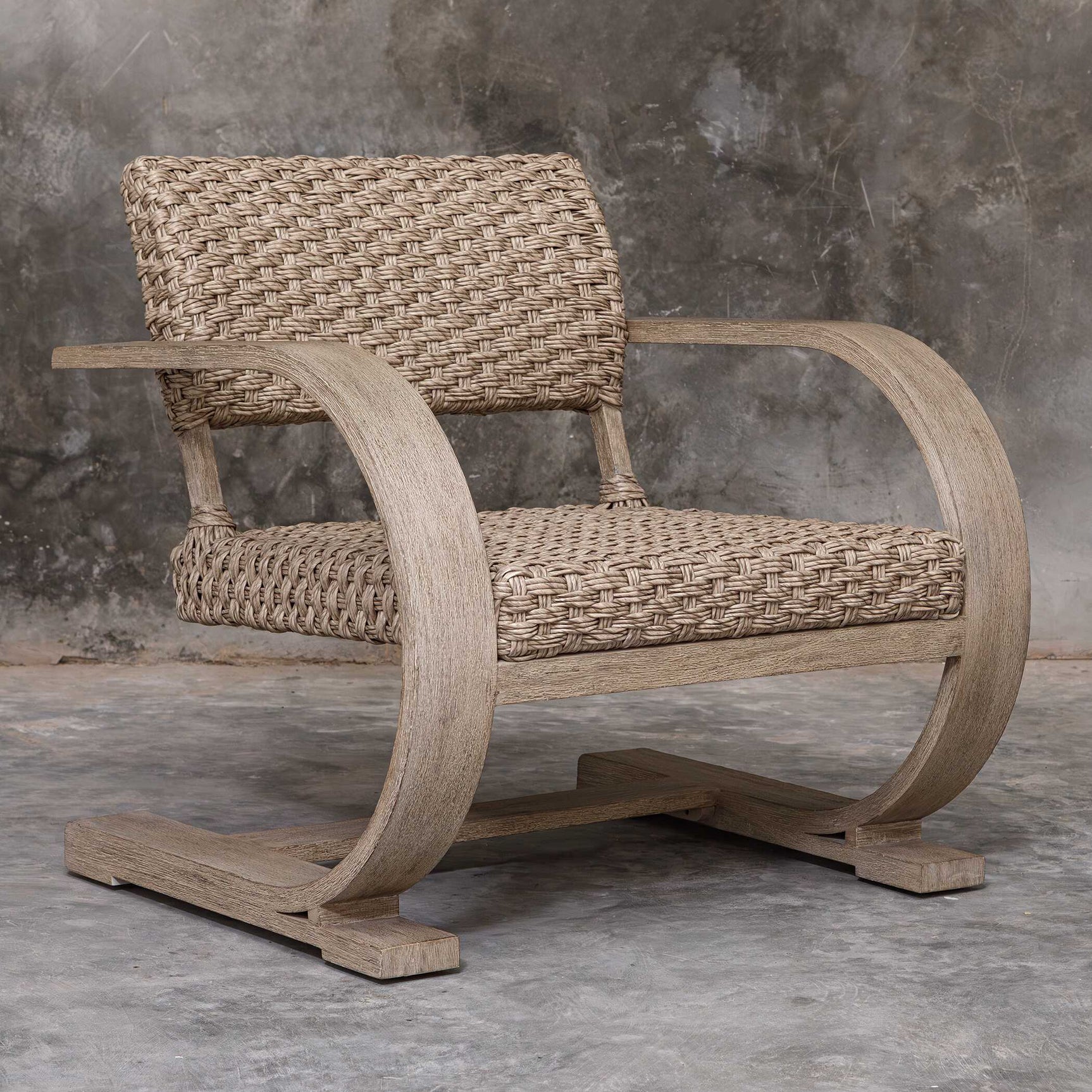 Rehema Gray Outdoor Wicker Lounge Chair