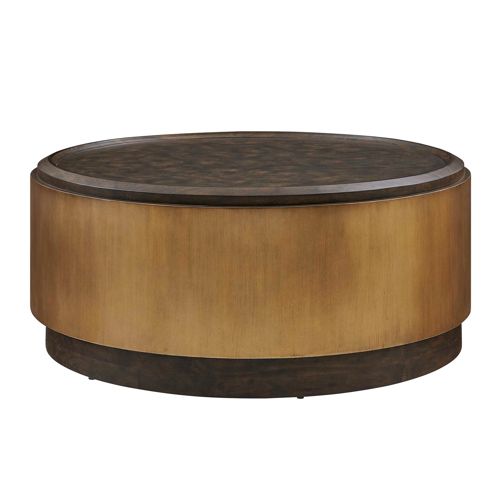 Parrish Brass/Woodtone Round Coffee Table