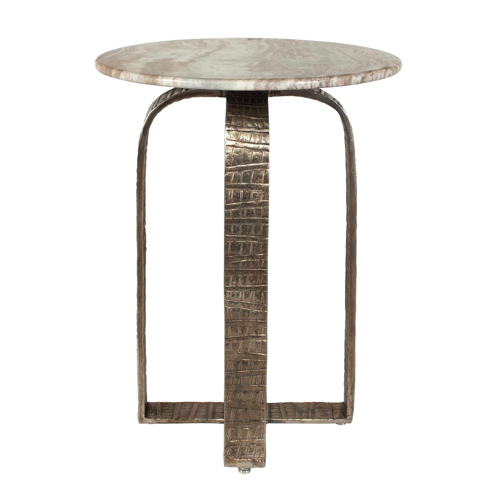 Warner Silver/White Indoor-Outdoor Side Table