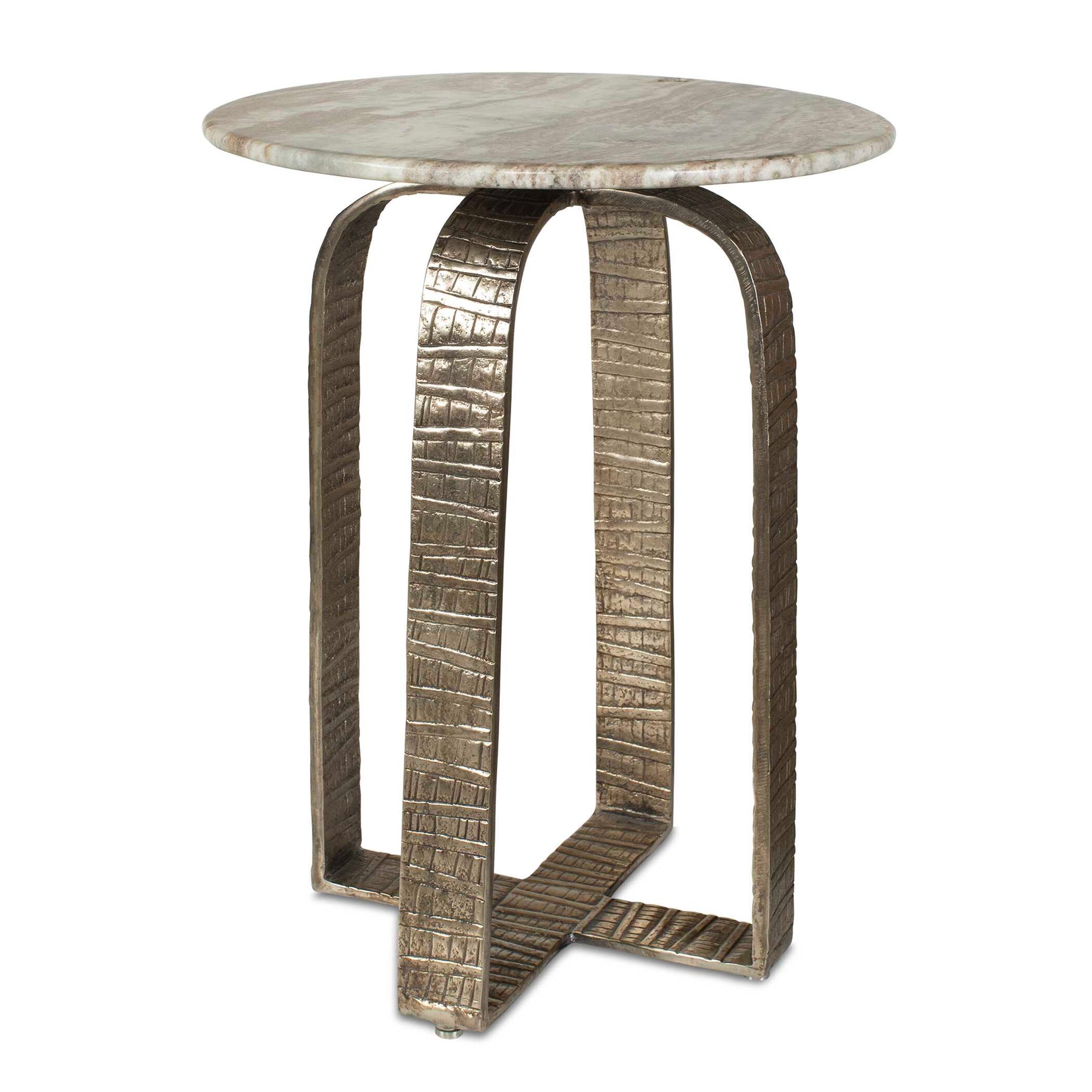 Warner Silver/White Indoor-Outdoor Side Table