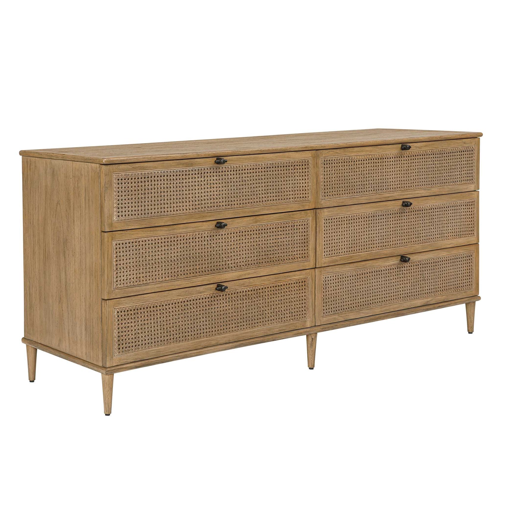 Coast Woodtone 6 Drawer Rattan Chest